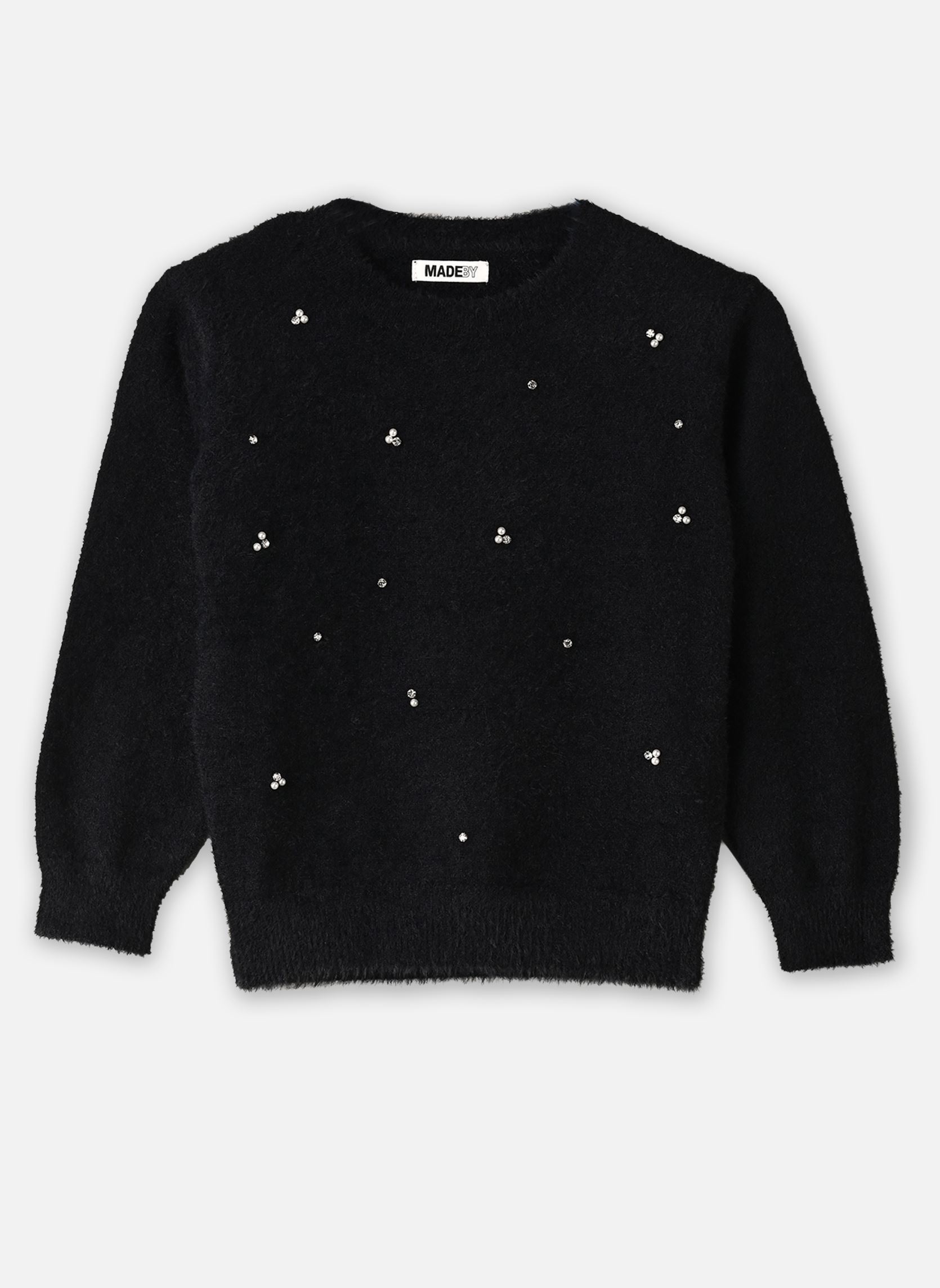 Pulls MPULL-RELIEF fille noir MADE BY Pulls MPULL-RELIEF fille noir NOIR