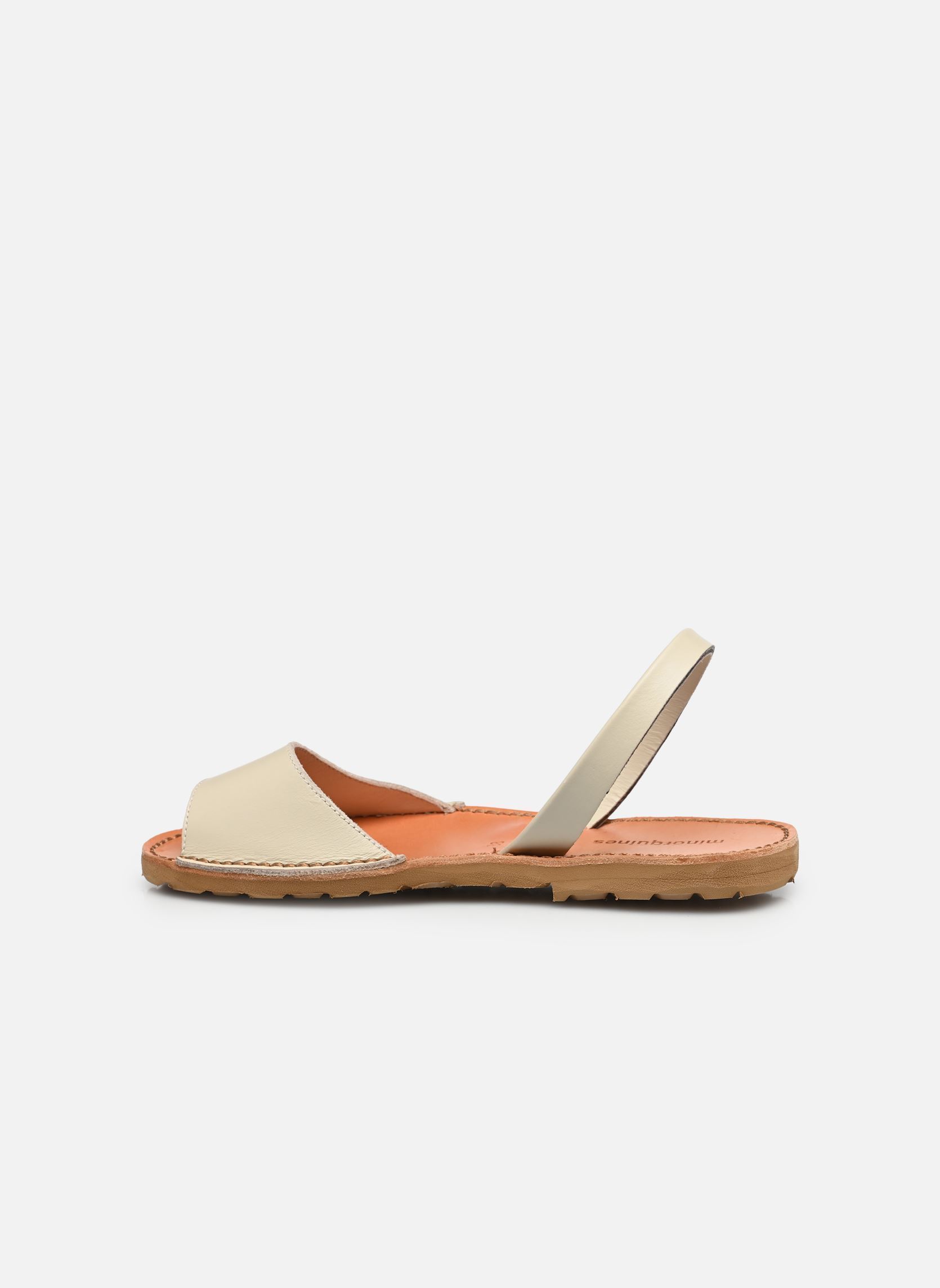 Flache Sandalen Caleta damen weiß Minorquines Flache Sandalen Caleta damen weiß CUIR SALINAS