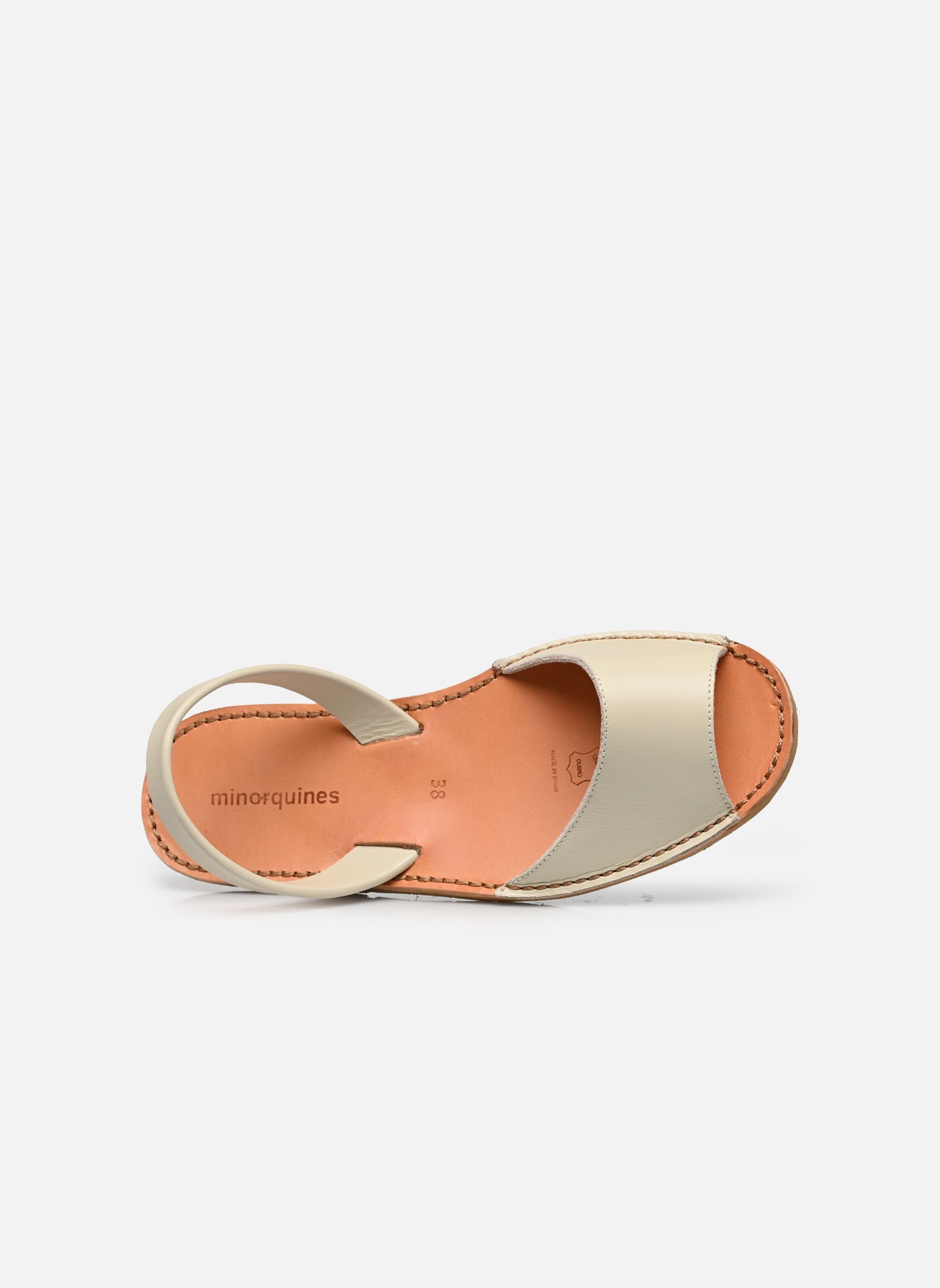Flache Sandalen Caleta damen weiß Minorquines Flache Sandalen Caleta damen weiß CUIR SALINAS