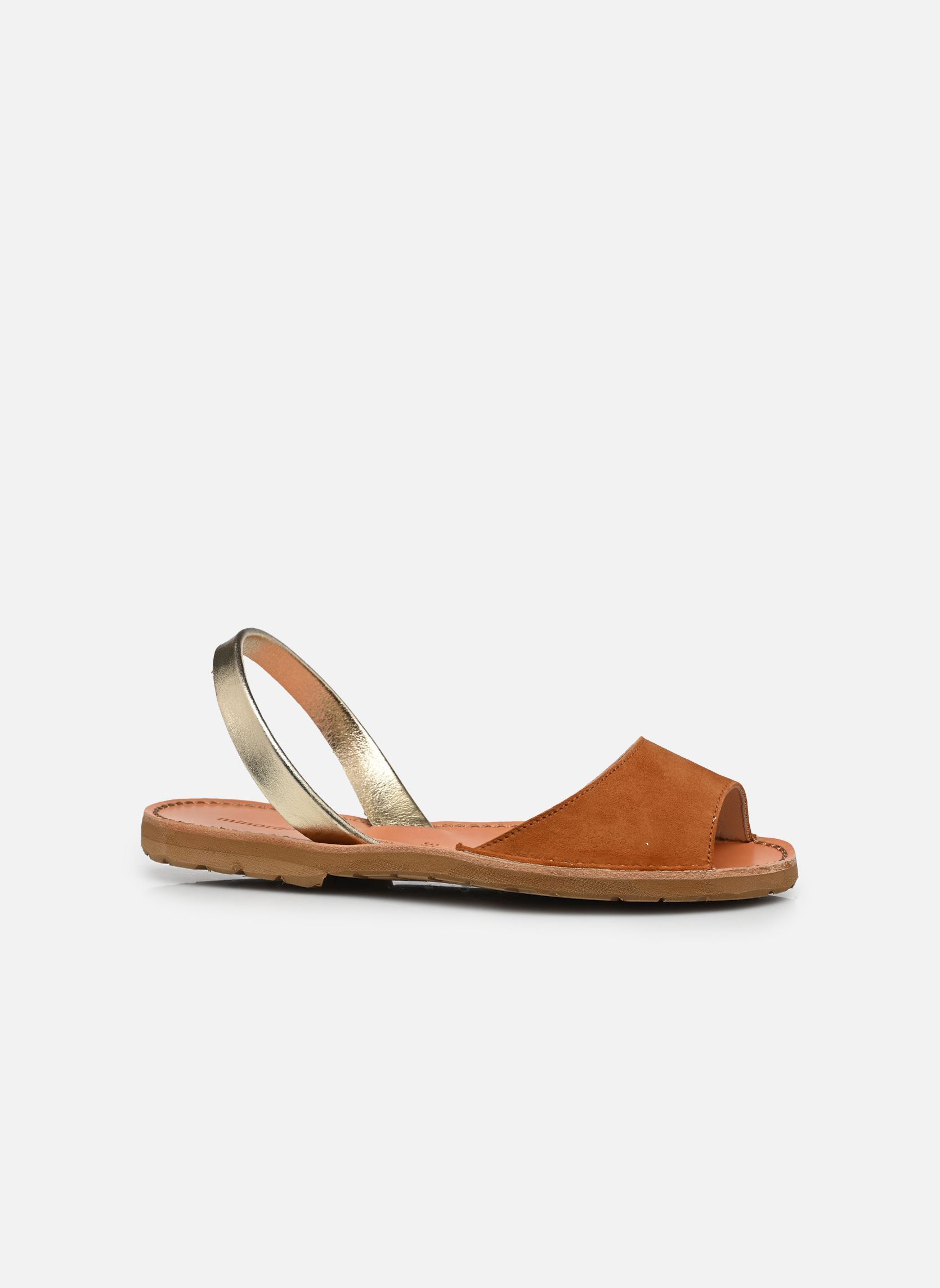 Platte sandalen Caleta dames bruin Minorquines Platte sandalen Caleta dames bruin DAIM CUERO