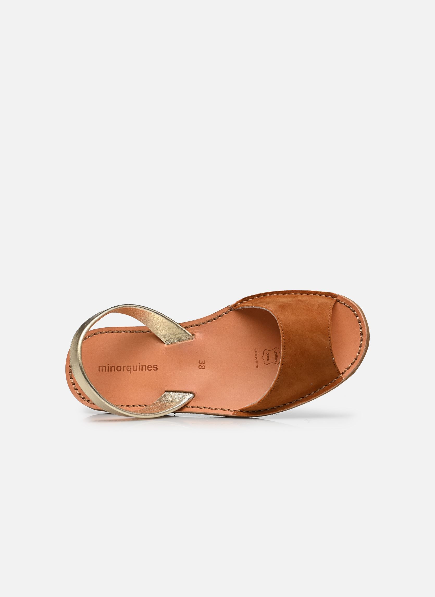 Platte sandalen Caleta dames bruin Minorquines Platte sandalen Caleta dames bruin DAIM CUERO