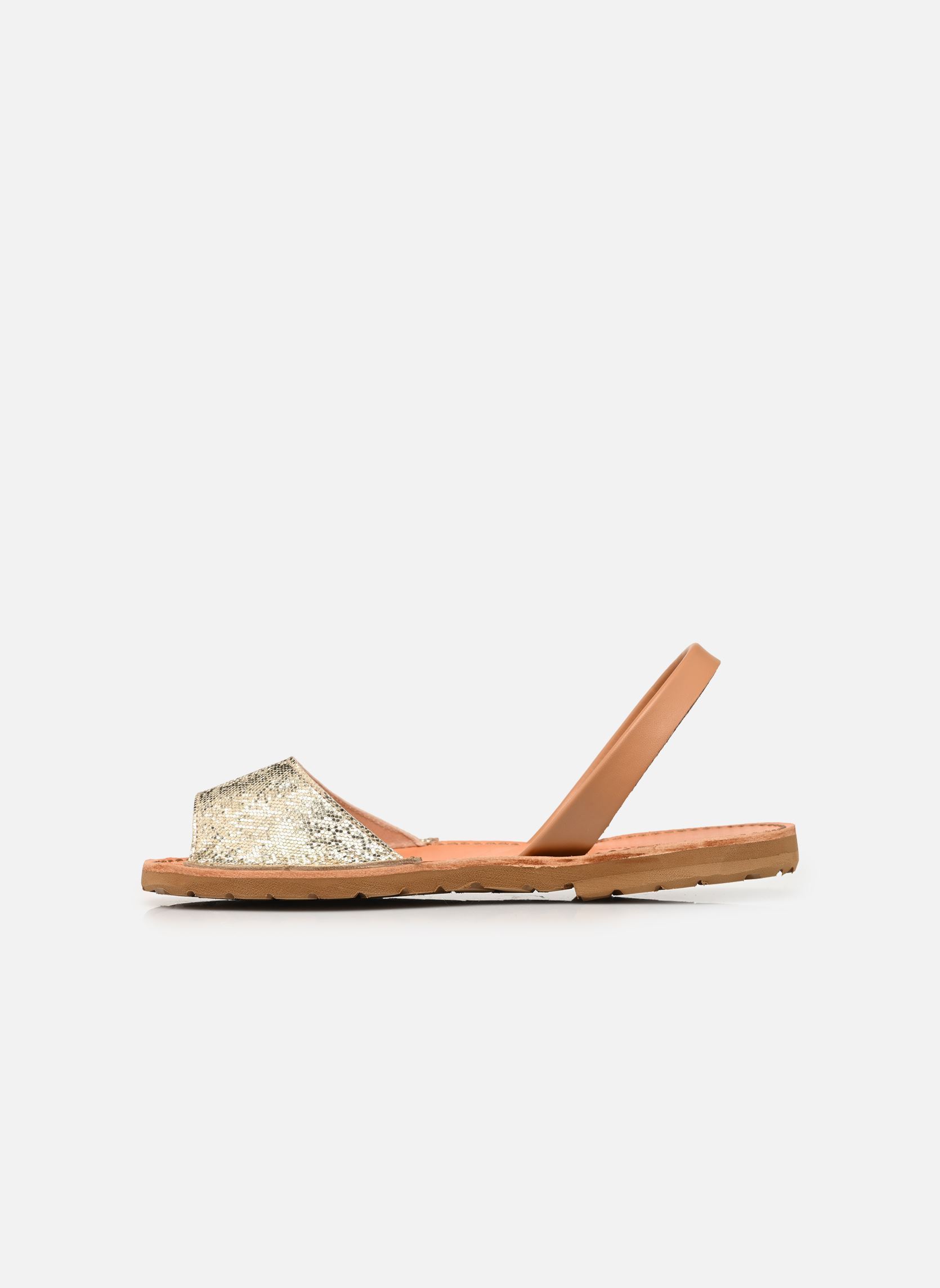 Flache Sandalen Caleta damen gold und bronze Minorquines Flache Sandalen Caleta damen gold und bronze CUIR BRILLANT DORÉ