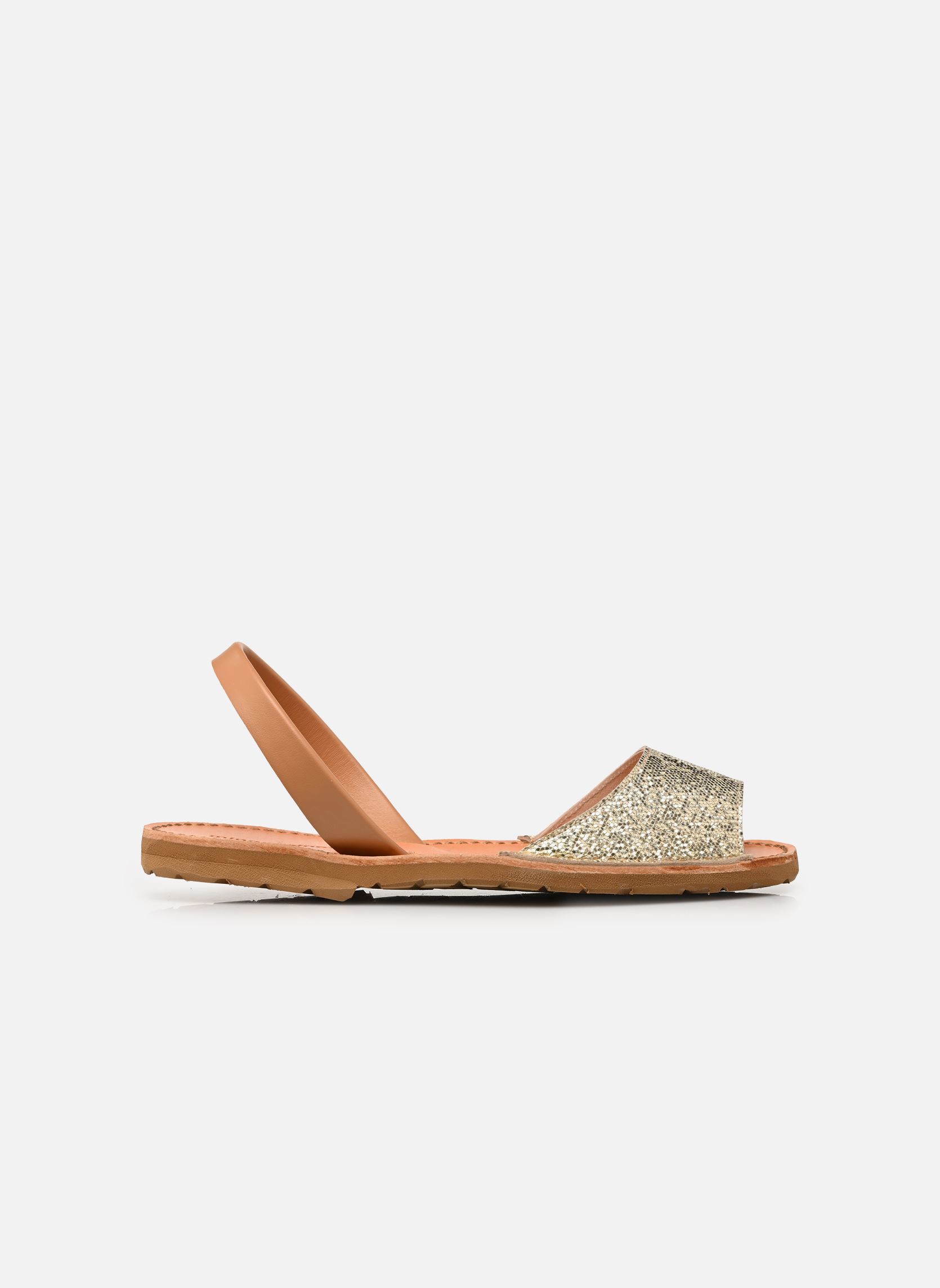 Flache Sandalen Caleta damen gold und bronze Minorquines Flache Sandalen Caleta damen gold und bronze CUIR BRILLANT DORÉ