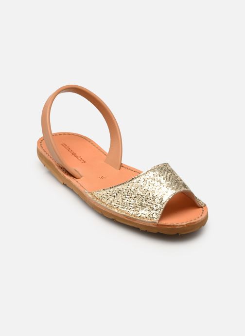 Minorquines Sandales plates Caleta femme or et bronze