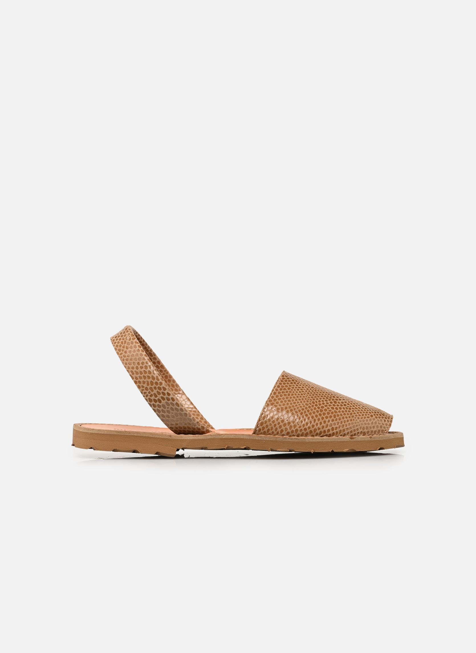 Sandales plates Avarca Cuir Lezard femme marron Minorquines Sandales plates Avarca Cuir Lezard femme marron CAMEL