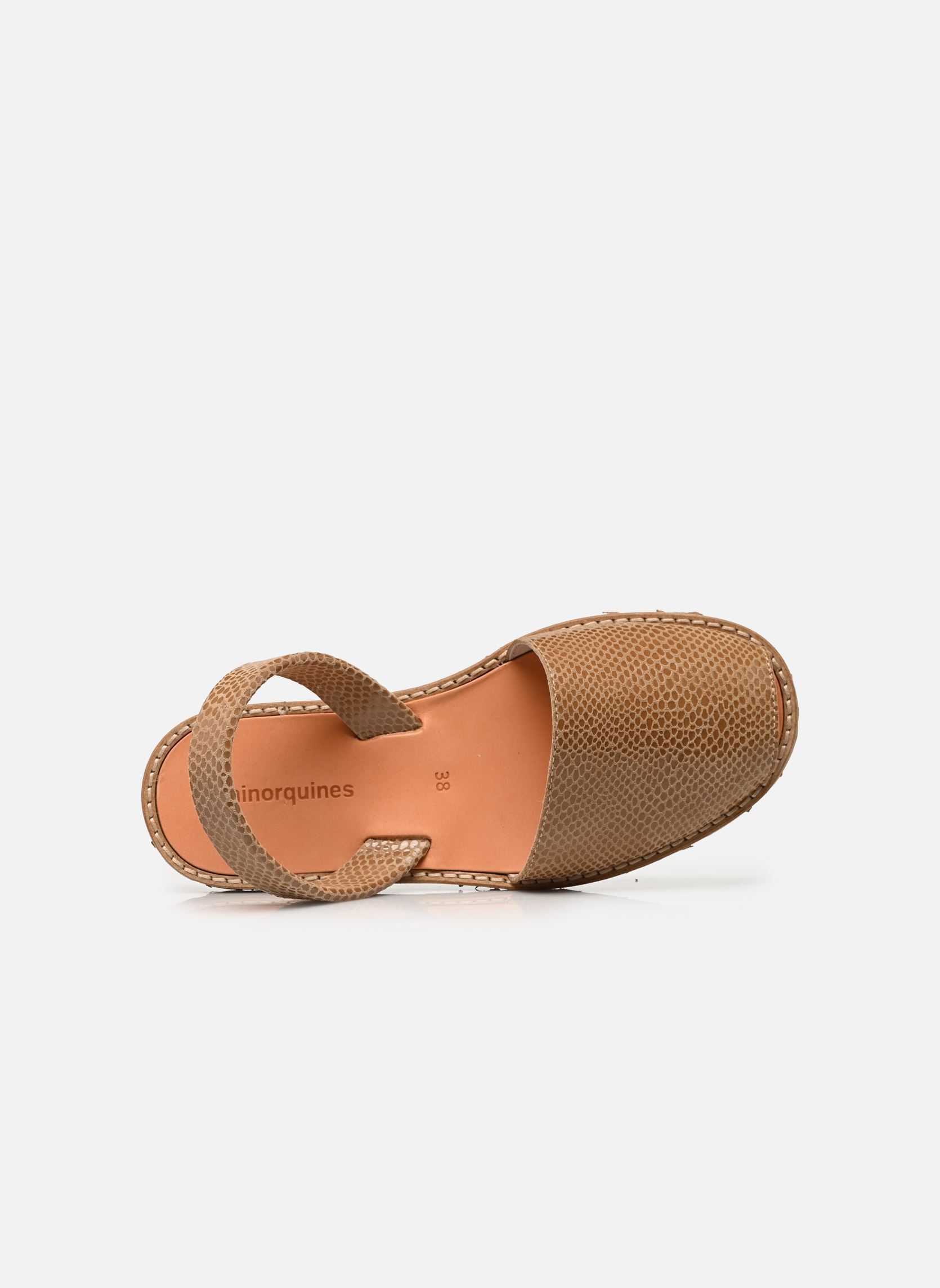 Sandales plates Avarca Cuir Lezard femme marron Minorquines Sandales plates Avarca Cuir Lezard femme marron CAMEL