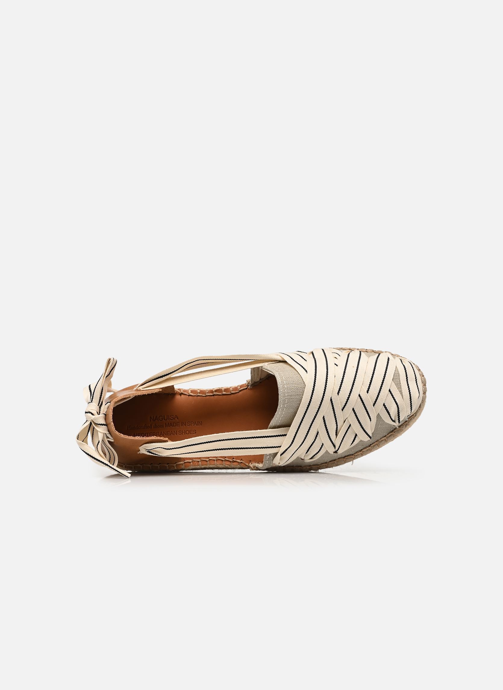 Flache Espadrilles Sukha damen beige Naguisa Flache Espadrilles Sukha damen beige LINEN STRIPE LIGHT BROWN