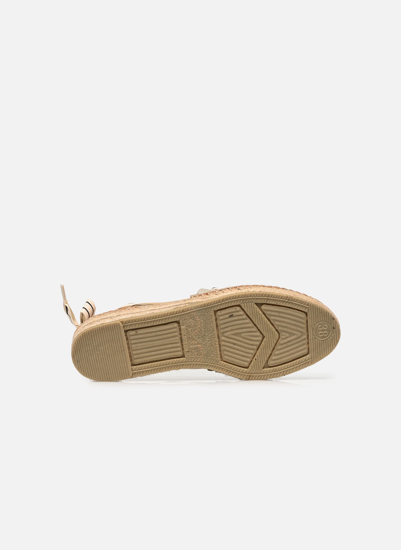 Flache Espadrilles Sukha damen beige Naguisa Flache Espadrilles Sukha damen beige LINEN STRIPE LIGHT BROWN