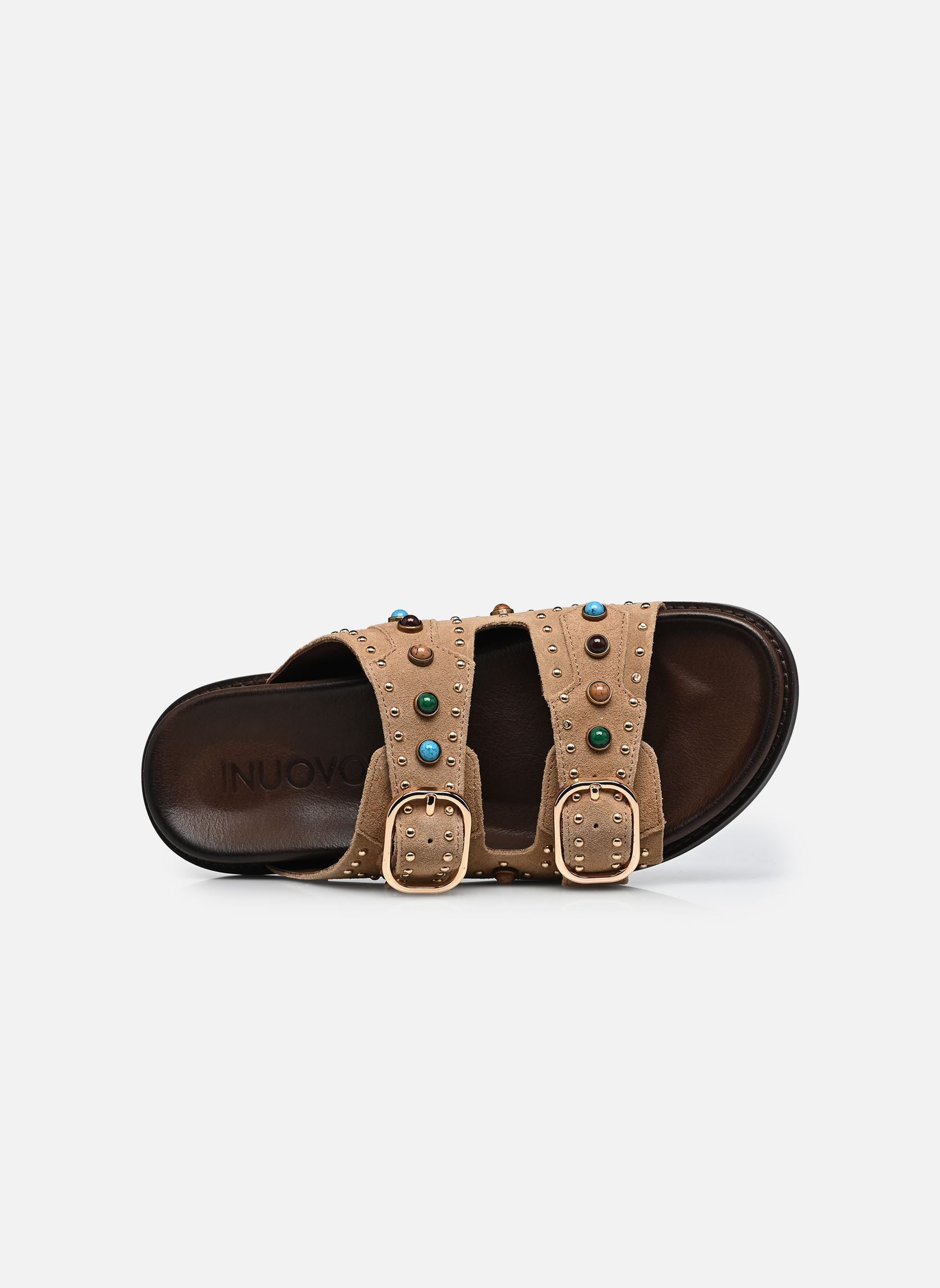 Pantoletten D51049 damen braun Inuovo Pantoletten D51049 damen braun SUEDE TAN