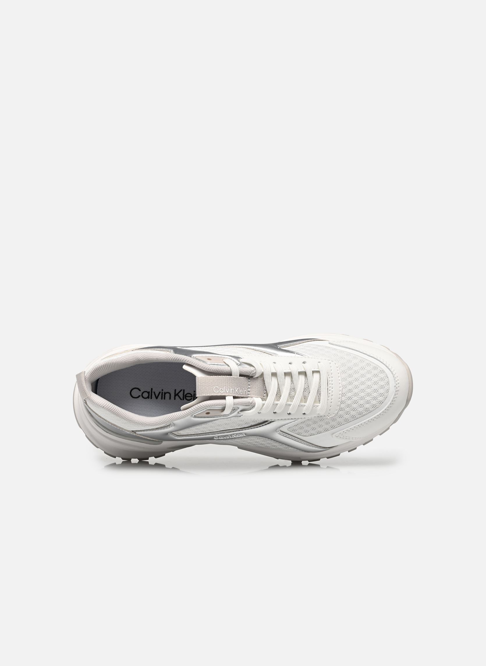 Baskets basses HIKE RUN CKSTRIPE ME femme blanc Calvin Klein Baskets basses HIKE RUN CKSTRIPE ME femme blanc BRIGHT WHITE/SILVER