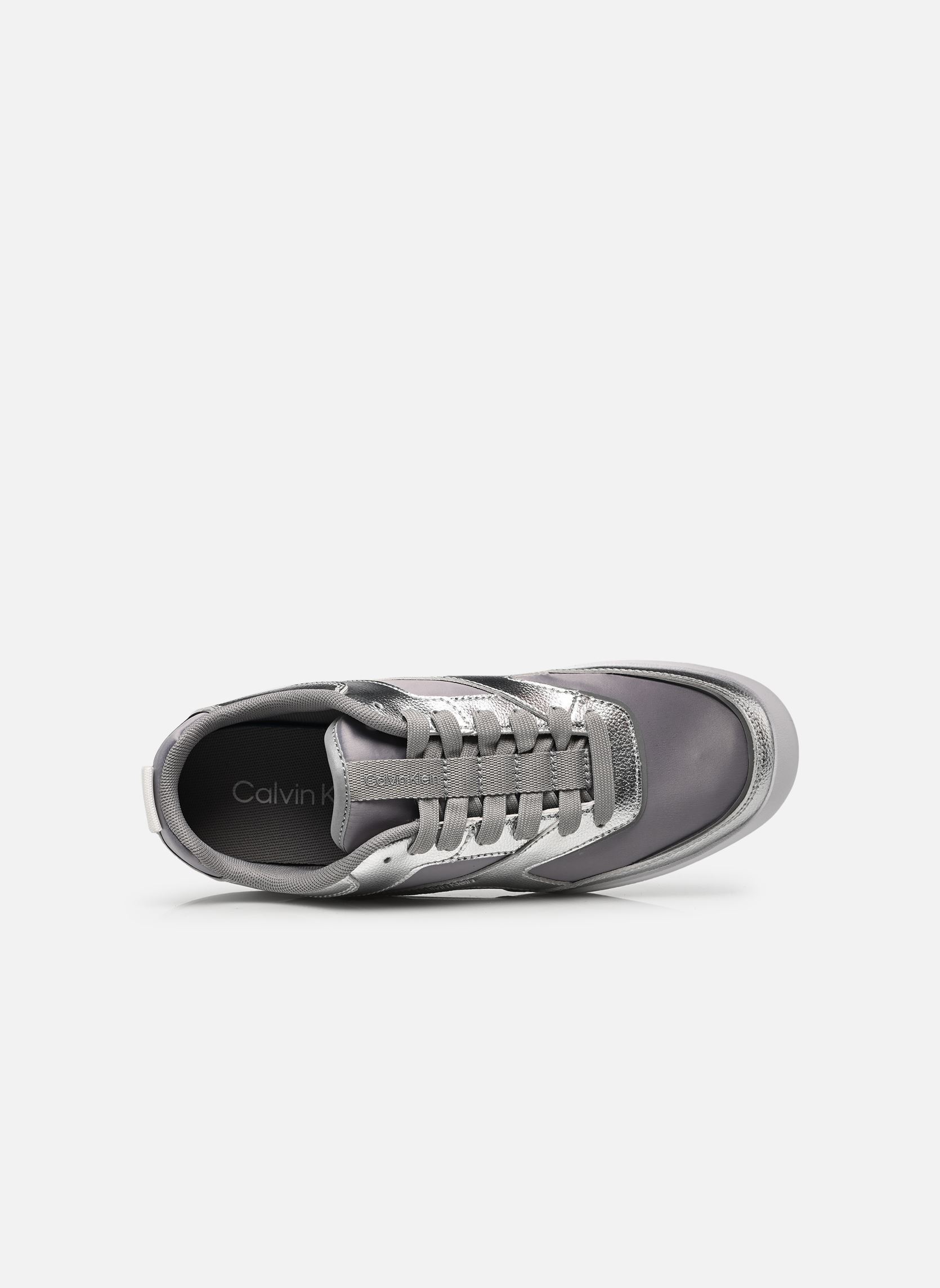 Baskets basses LOW PRO RUN LACE STR femme gris Calvin Klein Baskets basses LOW PRO RUN LACE STR femme gris SILVER