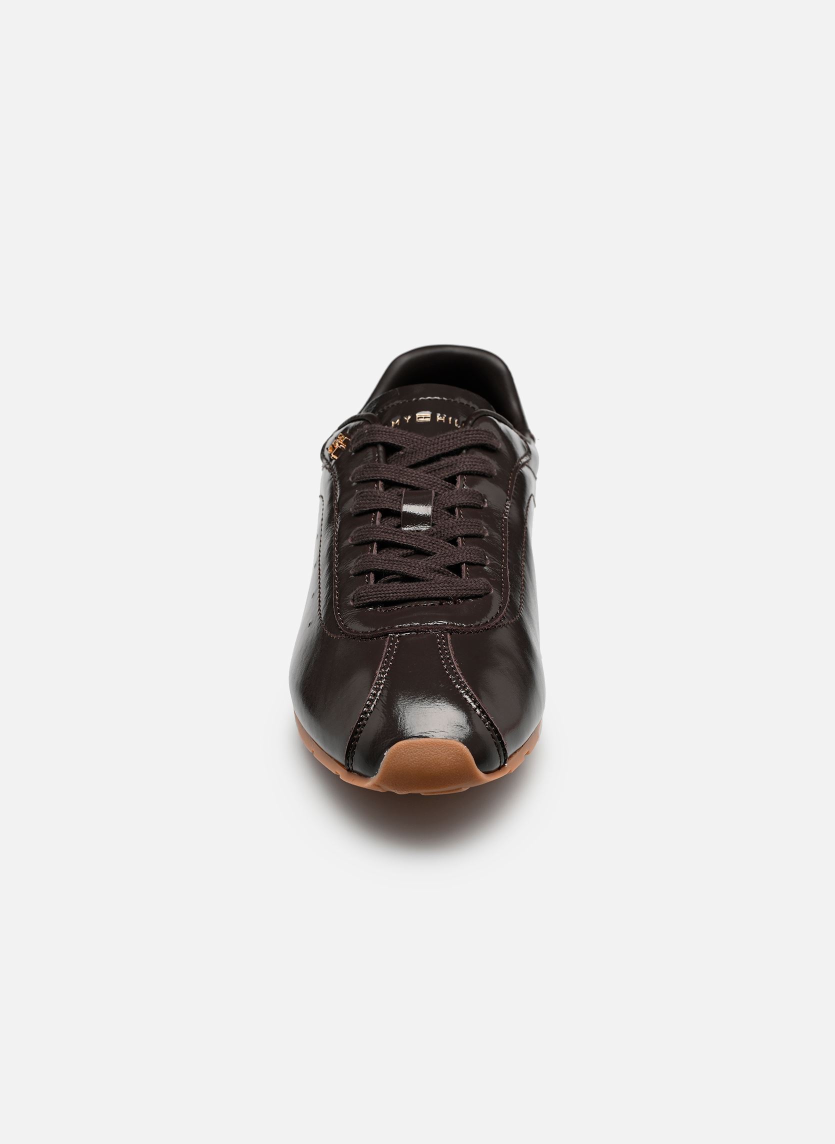 Lage sneakers BELLA SNEAKER LEATHE dames bruin Tommy Hilfiger Lage sneakers BELLA SNEAKER LEATHE dames bruin CHARRED WOOD