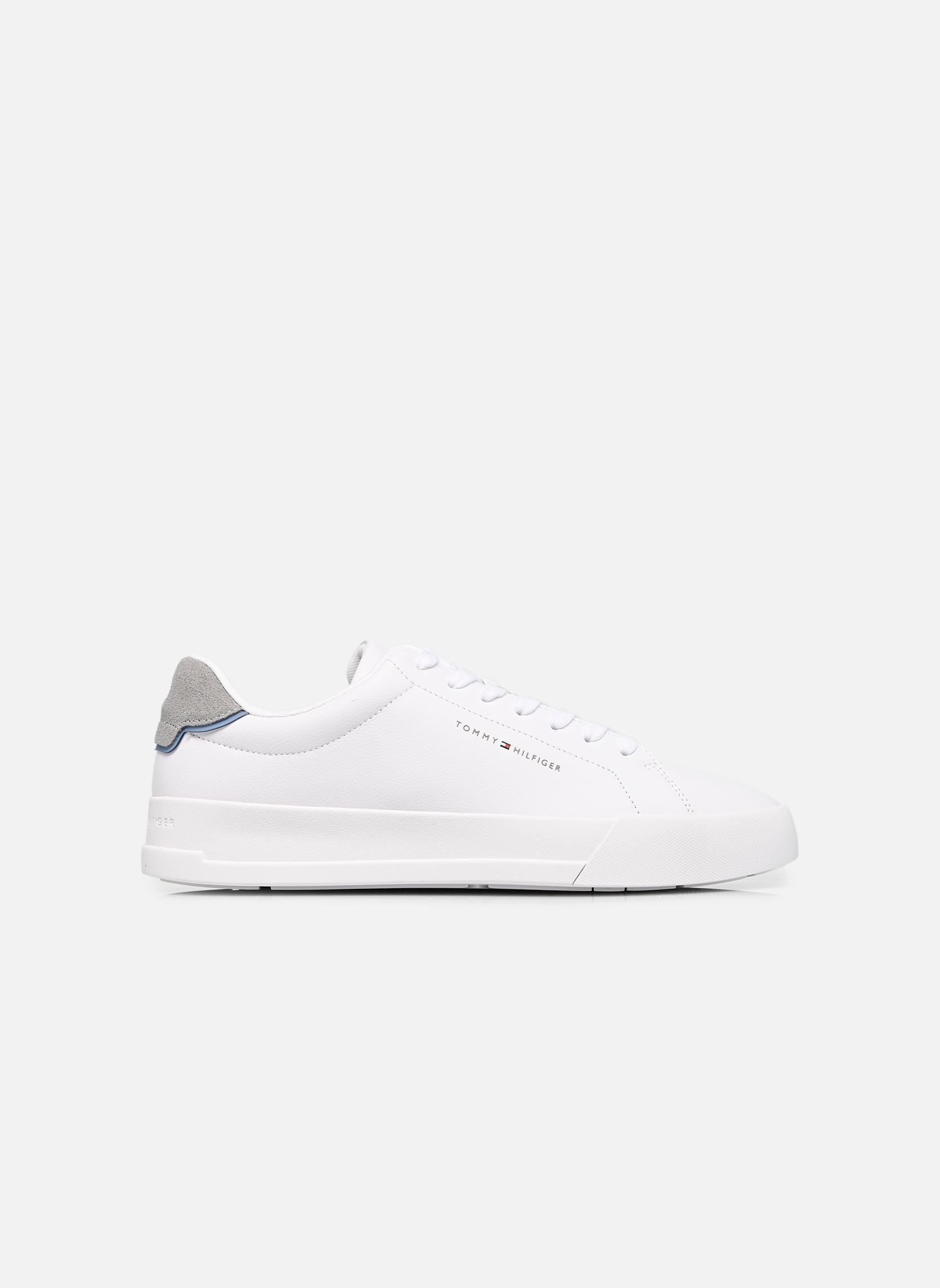 Baskets basses TH COURT CORE ESS LE homme blanc Tommy Hilfiger Baskets basses TH COURT CORE ESS LE homme blanc WHITE/UNIVERSAL GREY