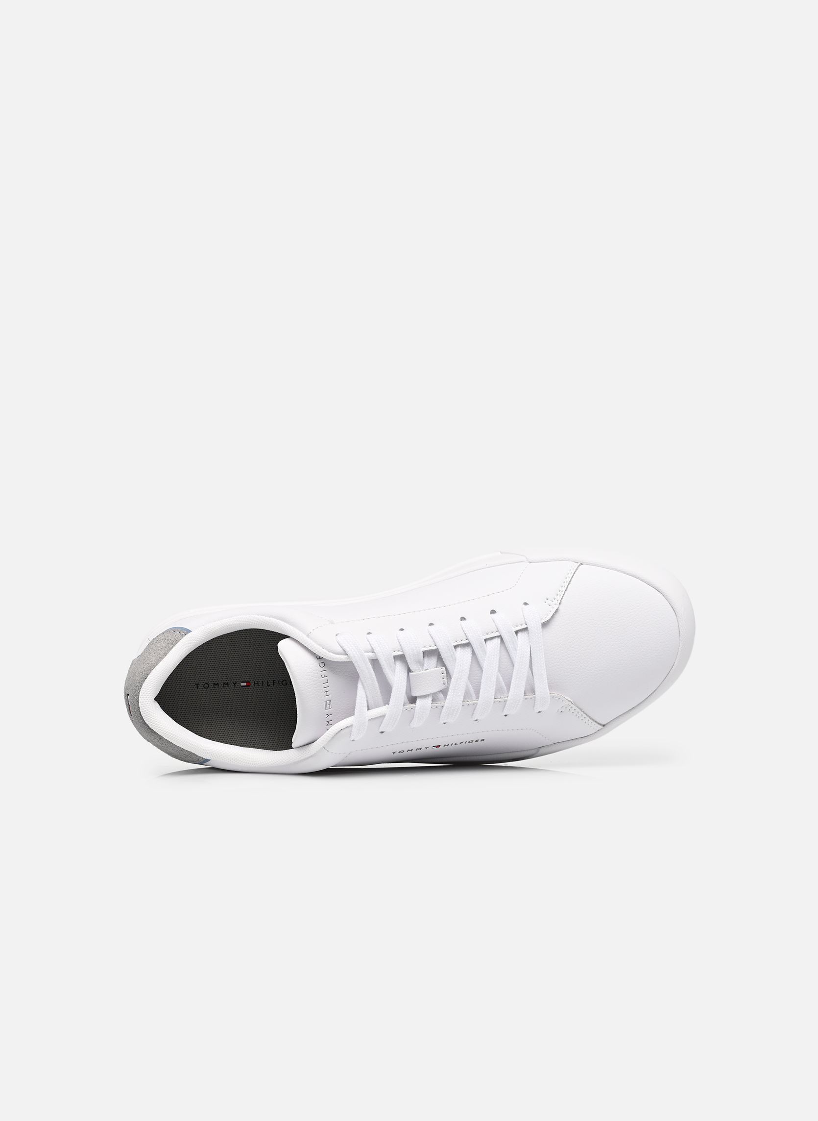 Baskets basses TH COURT CORE ESS LE homme blanc Tommy Hilfiger Baskets basses TH COURT CORE ESS LE homme blanc WHITE/UNIVERSAL GREY