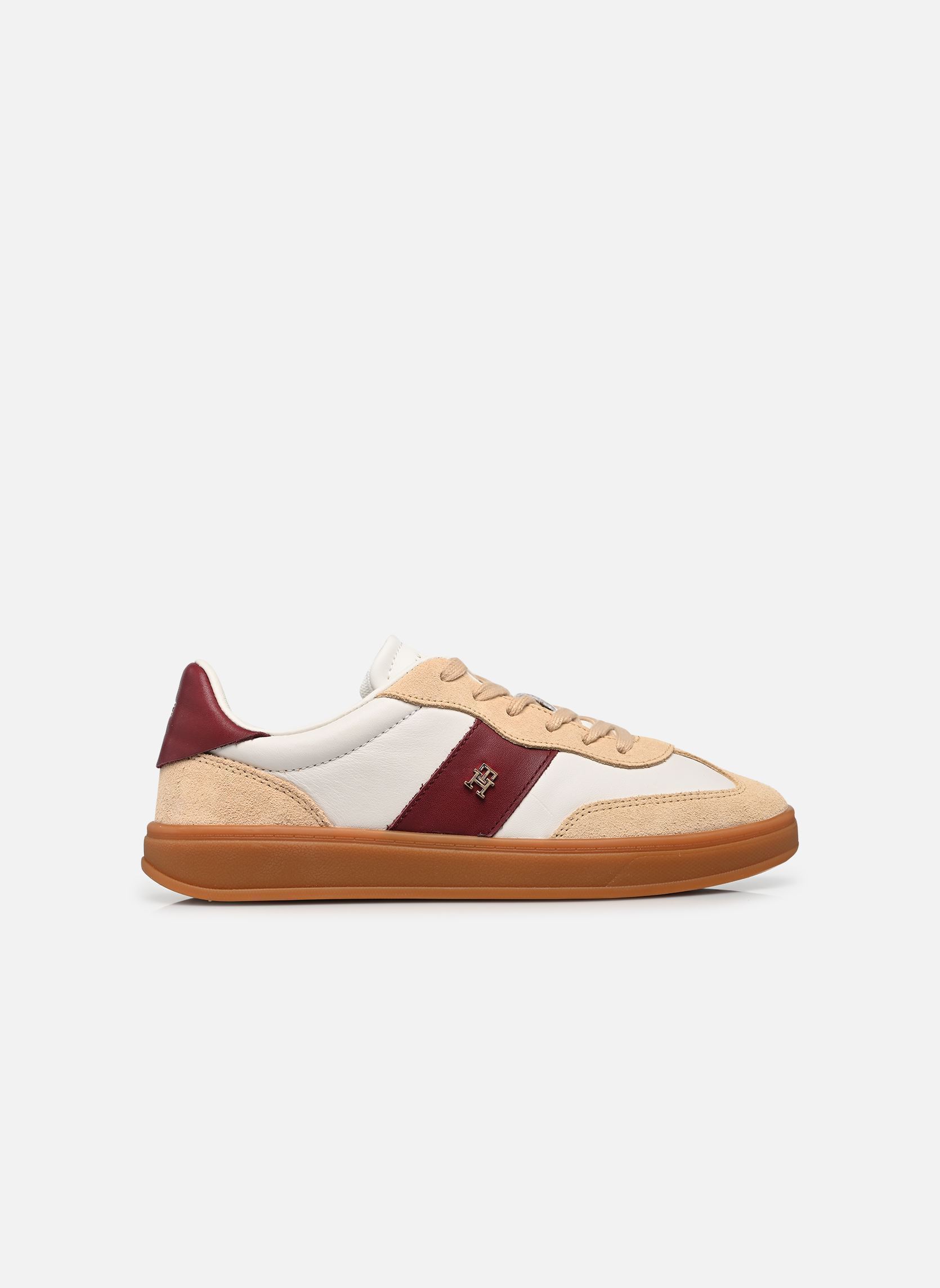Baskets basses TH PREMIUM HERITAGE femme beige Tommy Hilfiger Baskets basses TH PREMIUM HERITAGE femme beige TRENCH/VELVET MAROON