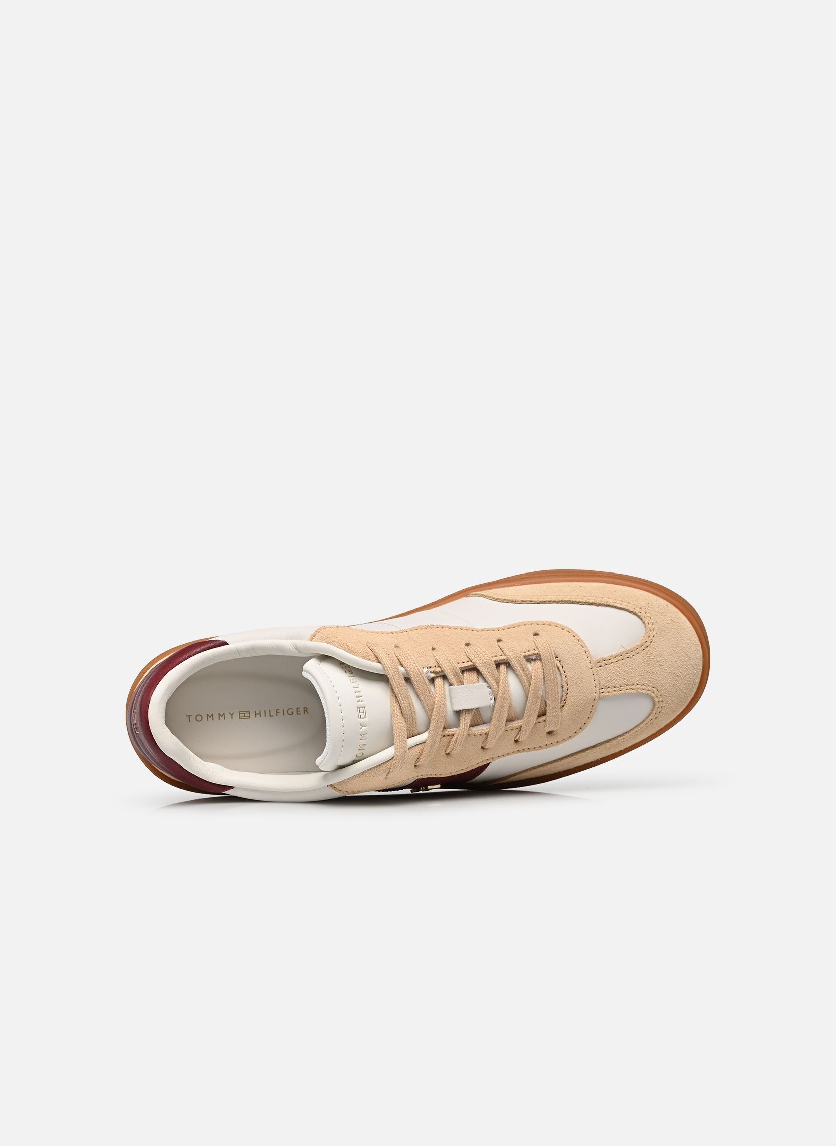 Baskets basses TH PREMIUM HERITAGE femme beige Tommy Hilfiger Baskets basses TH PREMIUM HERITAGE femme beige TRENCH/VELVET MAROON