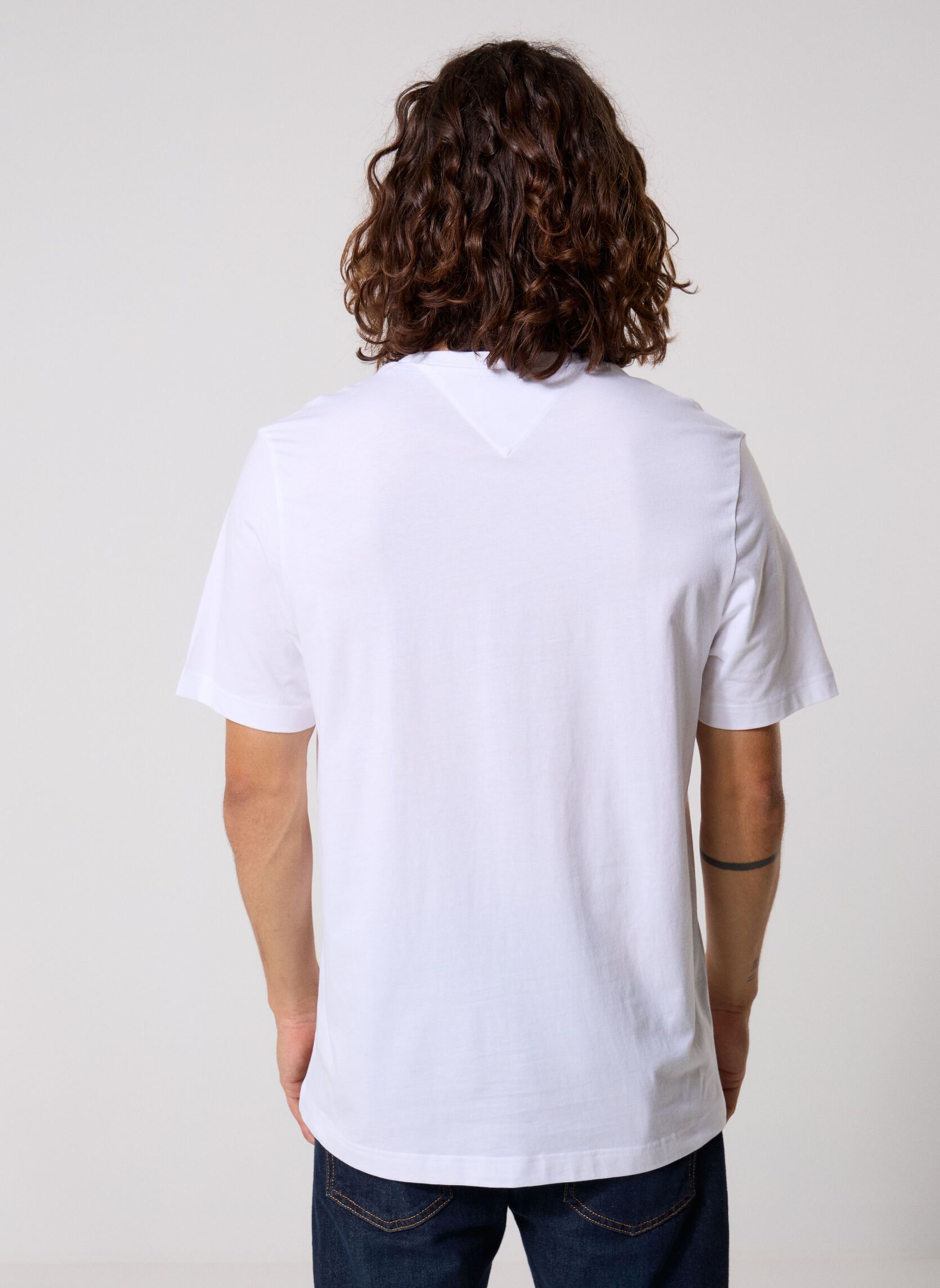 Tee-shirts Script Stack Regular homme blanc Tommy Hilfiger Tee-shirts Script Stack Regular homme blanc White
