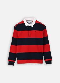 Polo's Slub Rugby Stripe Polo jongens rood Tommy Hilfiger Polo's Slub Rugby Stripe Polo jongens rood Primary Red Stripe
