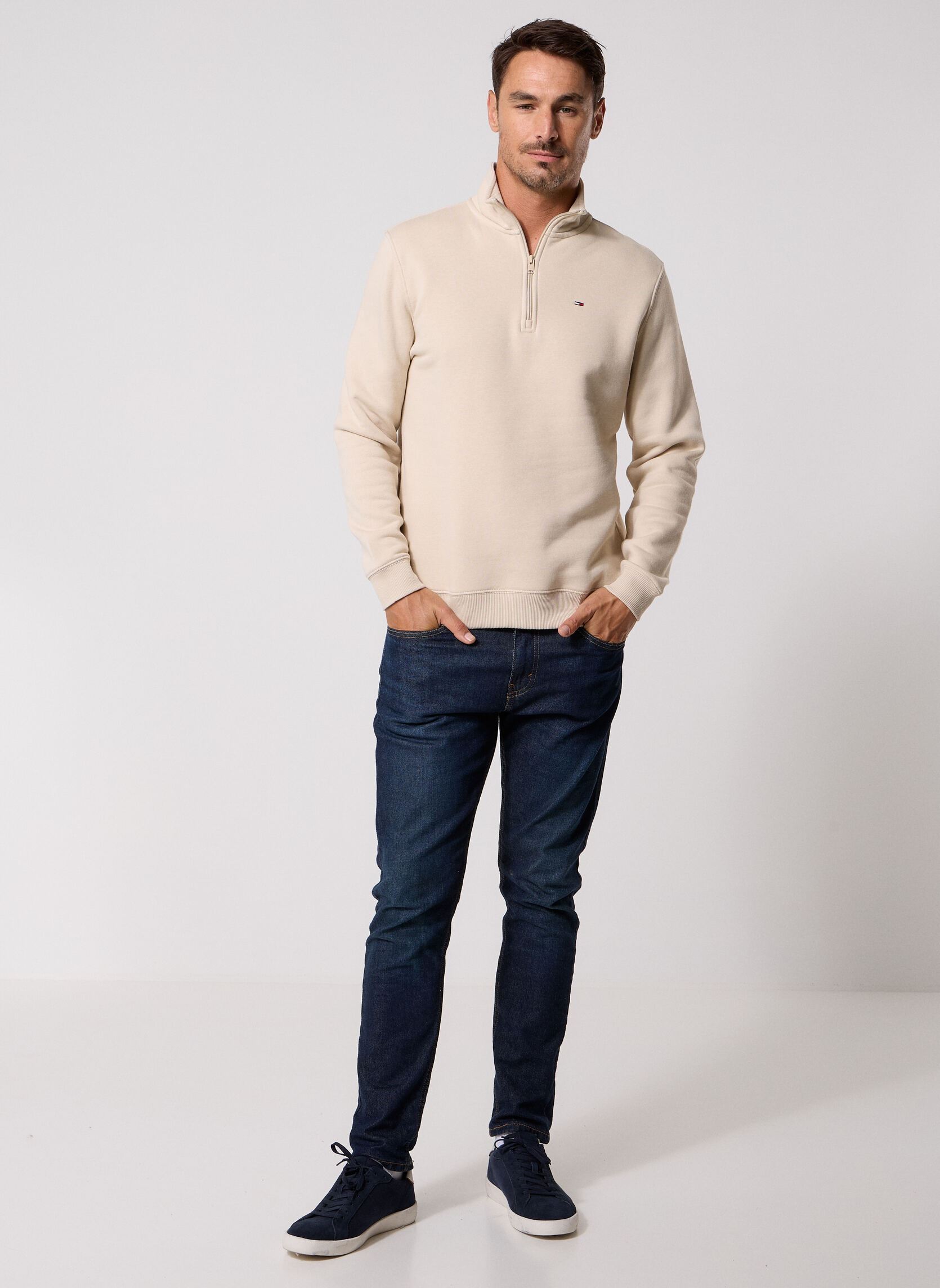 Sweaters met rits Tjm Reg Fleece 1/4Zi heren wit Tommy Jeans Sweaters met rits Tjm Reg Fleece 1/4Zi heren wit CLASSIC BEIGE