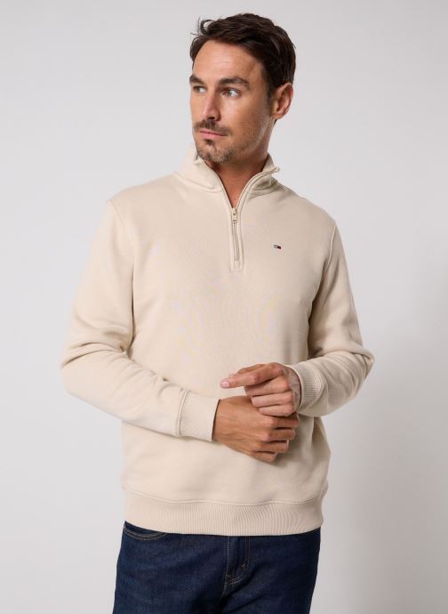 Tommy Jeans Sweaters met rits Tjm Reg Fleece 1/4Zi heren wit