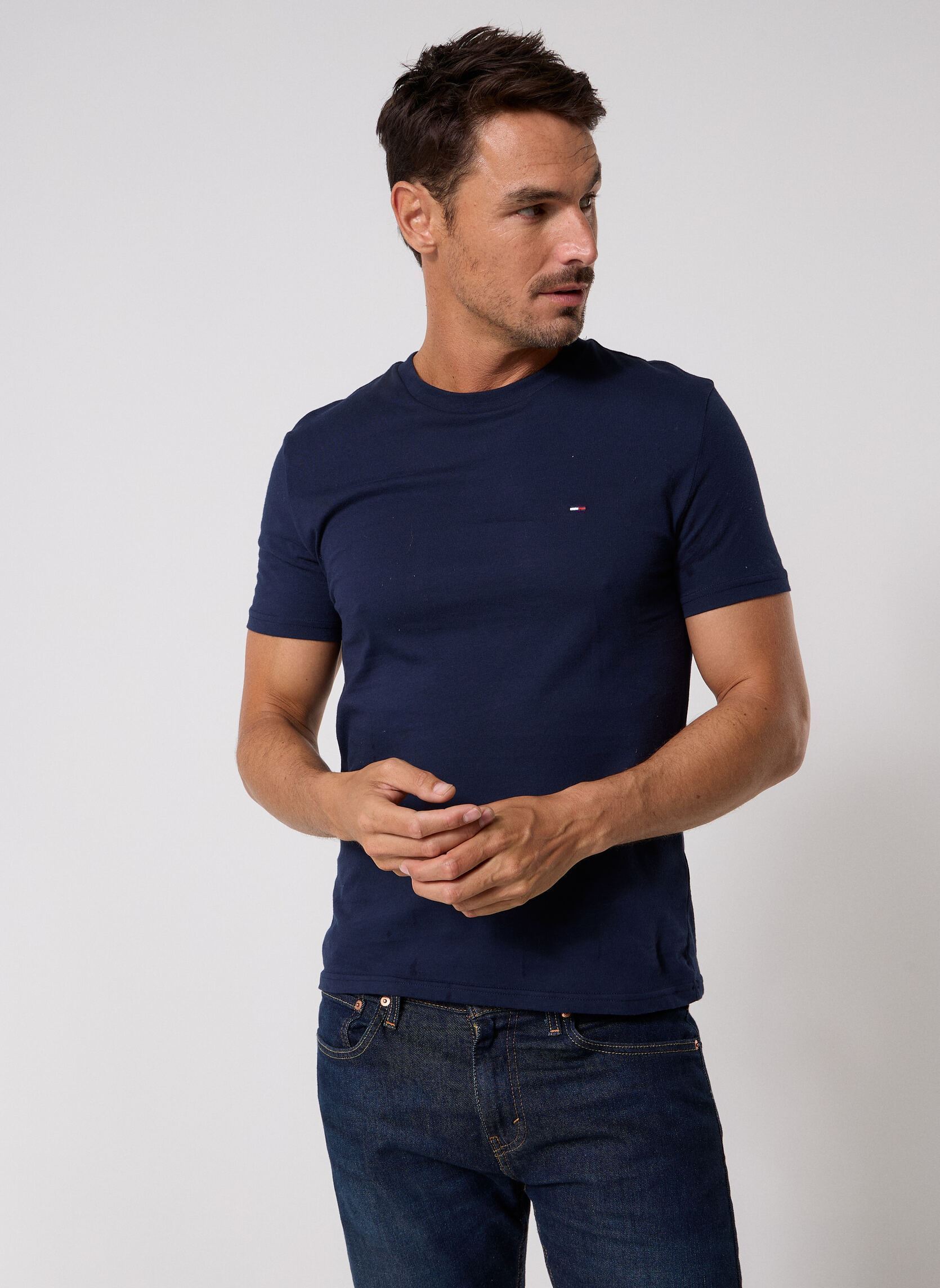 Tommy Jeans Homme TJM Xslim 2pack Jersey Tee Ext Dm0dm20687 EcruTempo