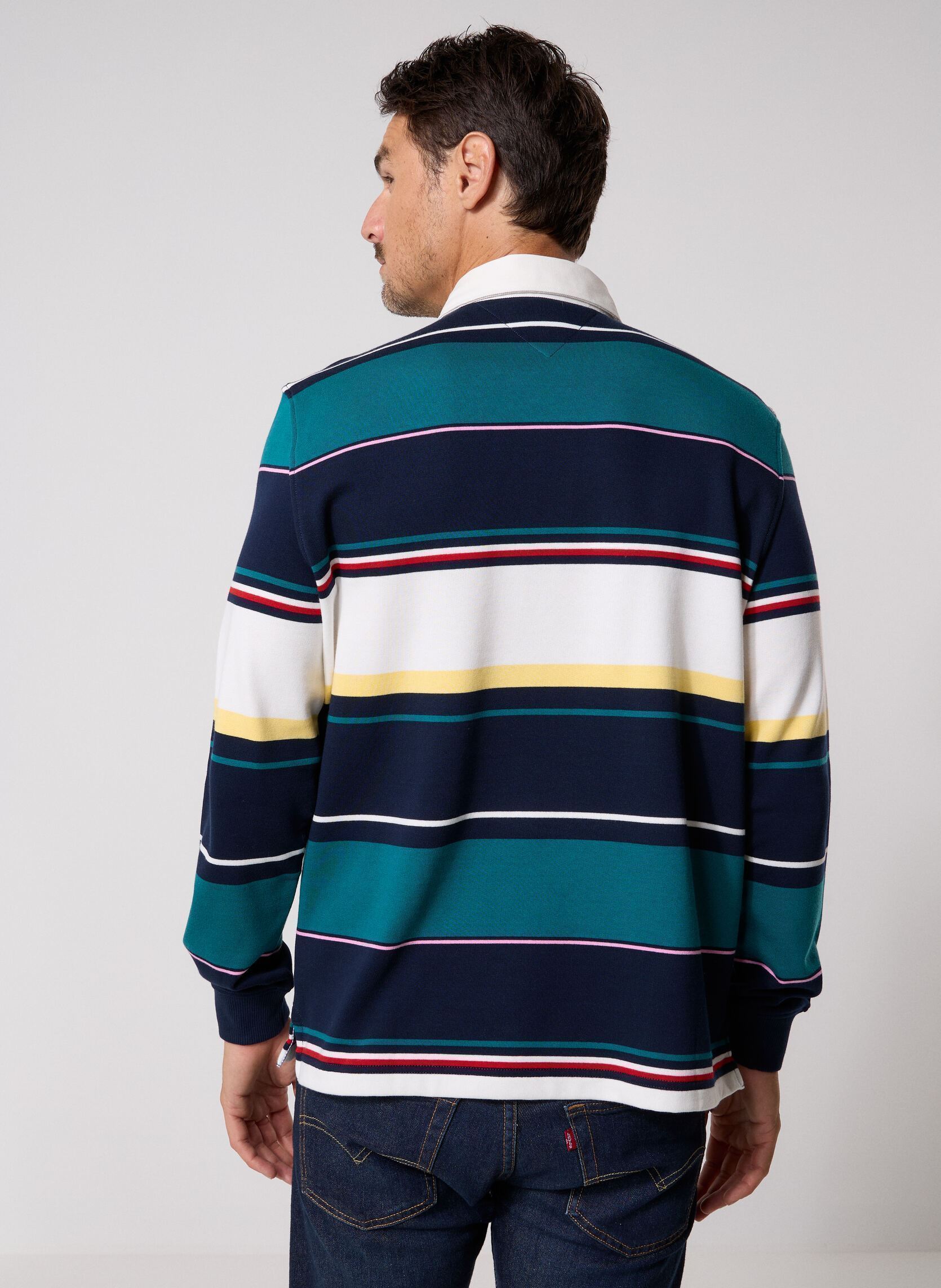 Polos Tjm Rlx Stripe Rugby homme multicolore Tommy Jeans Polos Tjm Rlx Stripe Rugby homme multicolore Dark Night Navy Multi