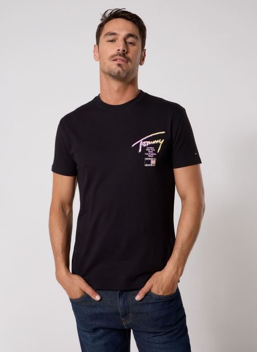 Tommy Jeans T-shirts Tjm Reg City Sign Ss heren zwart