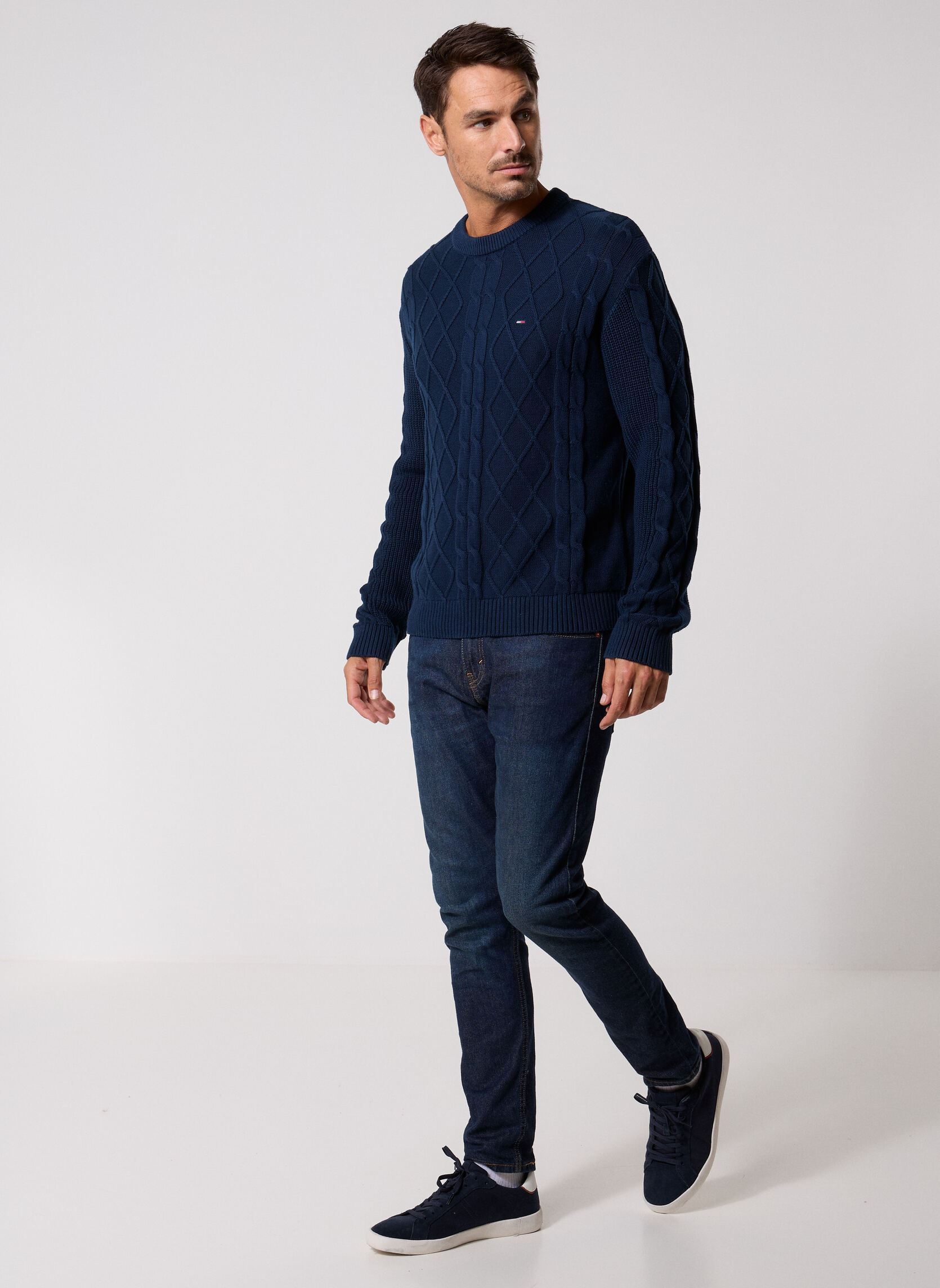 Pullover Tjm Reg Cable Knit S herren blau Tommy Jeans Pullover Tjm Reg Cable Knit S herren blau DARK BLUE