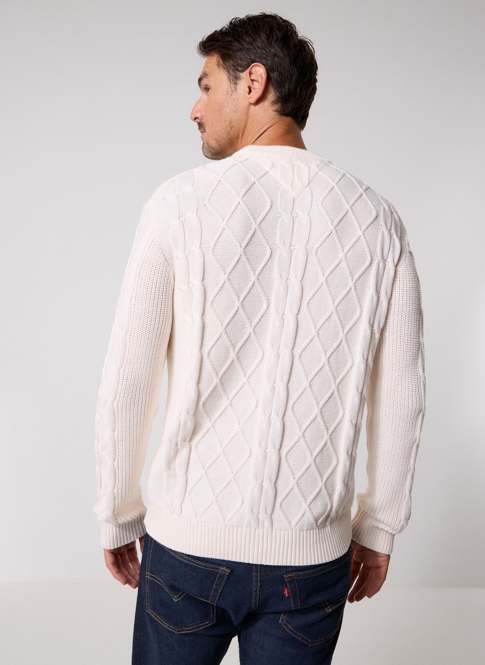 Pulls Tjm Reg Cable Knit S homme blanc Tommy Jeans Pulls Tjm Reg Cable Knit S homme blanc OFF WHITE