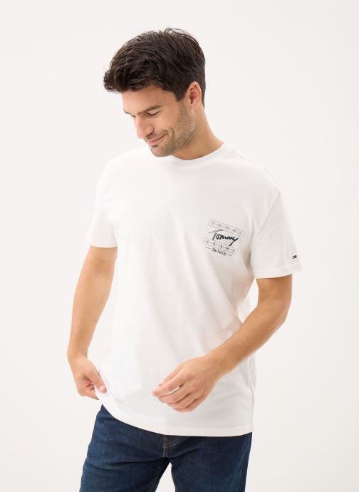 Tommy Jeans Tee-shirts Tjm Reg Sign Flag Ss homme blanc
