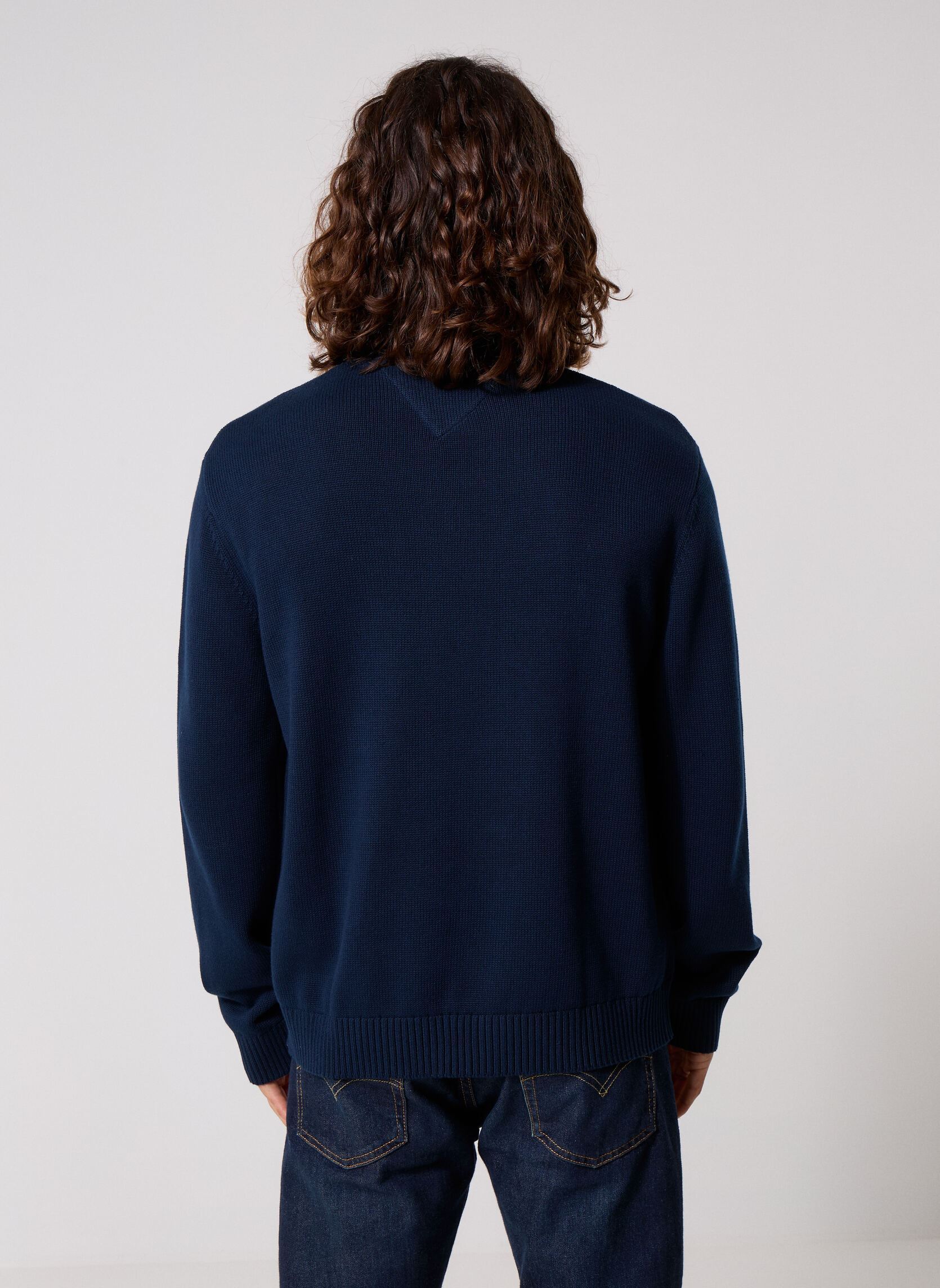 Truien Tjm Reg Flag Sweater heren blauw Tommy Jeans Truien Tjm Reg Flag Sweater heren blauw DARK NIGHT NAVY