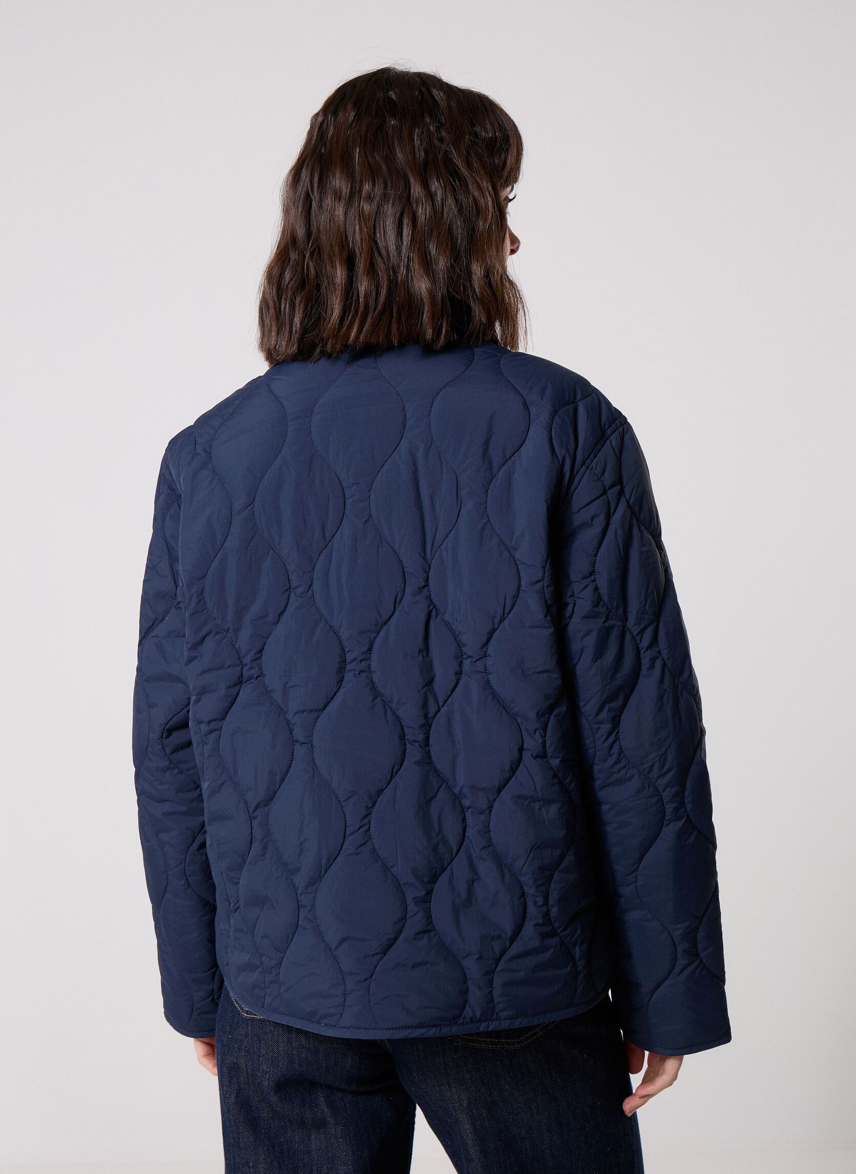 Blousons Tjw Coach Collar Quilted Jacket femme bleu Tommy Jeans Blousons Tjw Coach Collar Quilted Jacket femme bleu Dark Night Navy