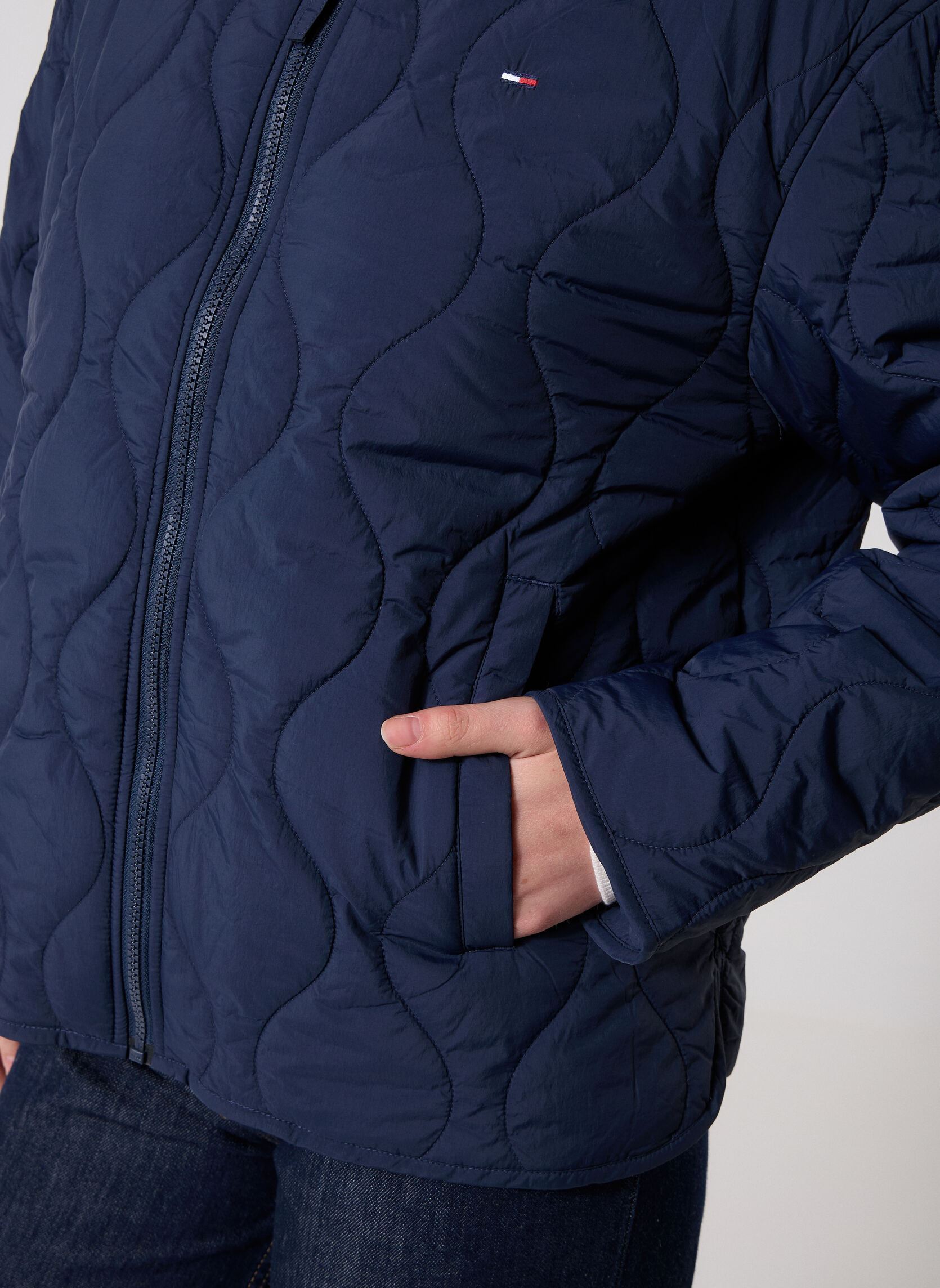 Blousons Tjw Coach Collar Quilted Jacket femme bleu Tommy Jeans Blousons Tjw Coach Collar Quilted Jacket femme bleu Dark Night Navy