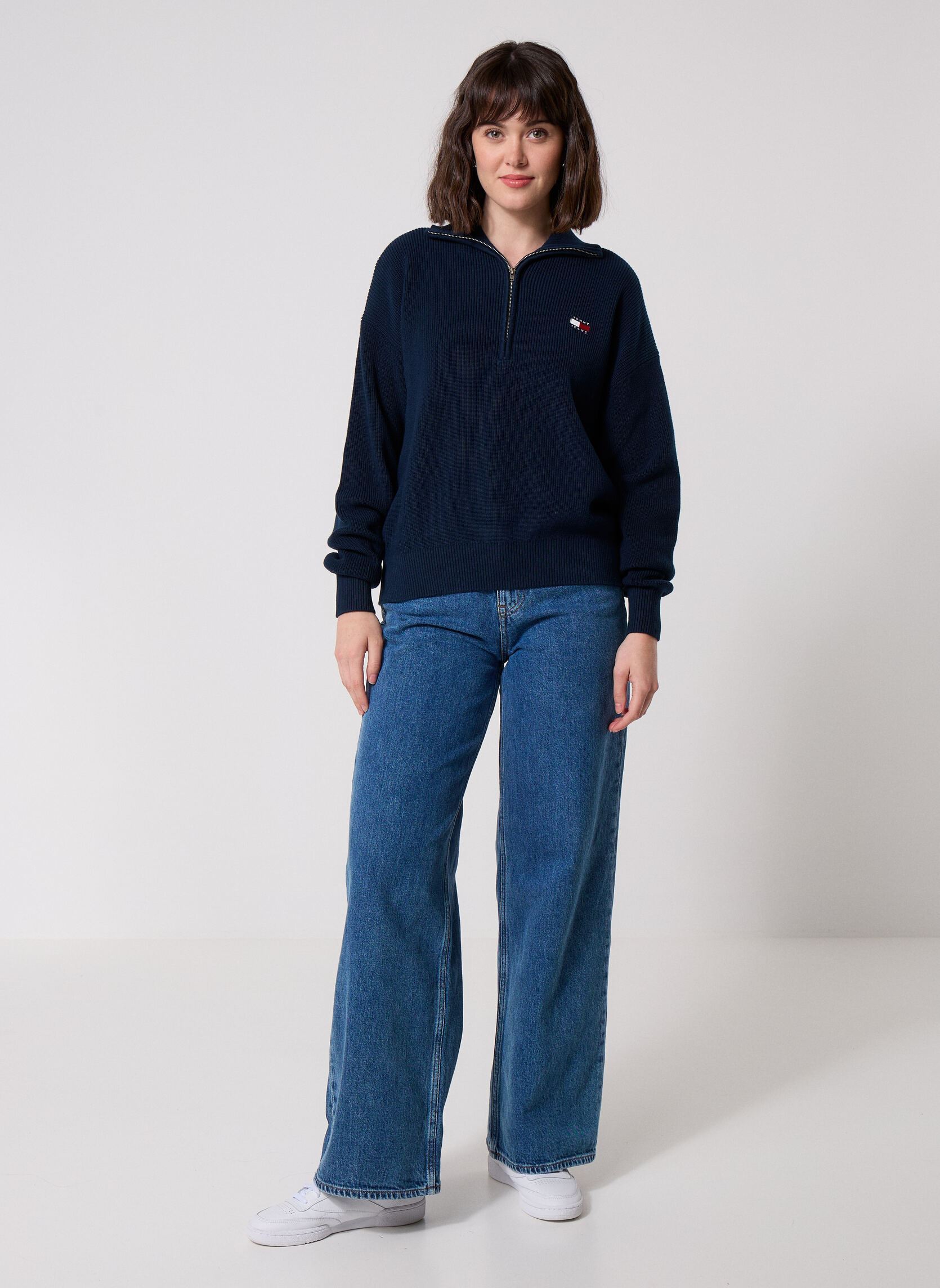 Pullover Tjw Quarter Zip Sweat damen blau Tommy Jeans Pullover Tjw Quarter Zip Sweat damen blau Dark Night Navy
