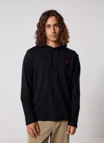 Tee-shirts T-shirt manches longues léger à capuche homme noir Polo Ralph Lauren Tee-shirts T-shirt manches longues léger à capuche homme noir Polo Black/C3870