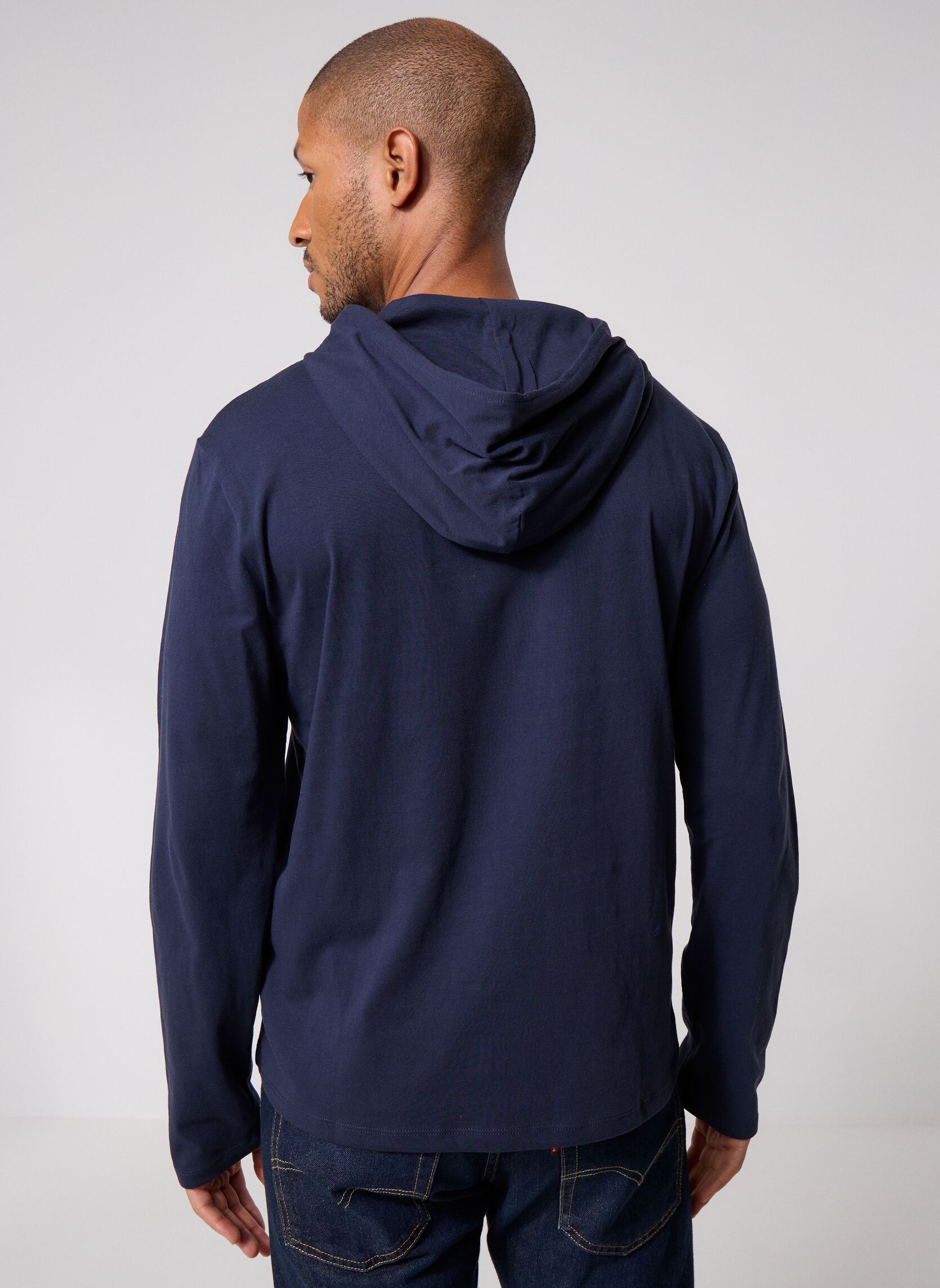 Tee-shirts T-shirt manches longues léger à capuche homme bleu Polo Ralph Lauren Tee-shirts T-shirt manches longues léger à capuche homme bleu Ink/C3870