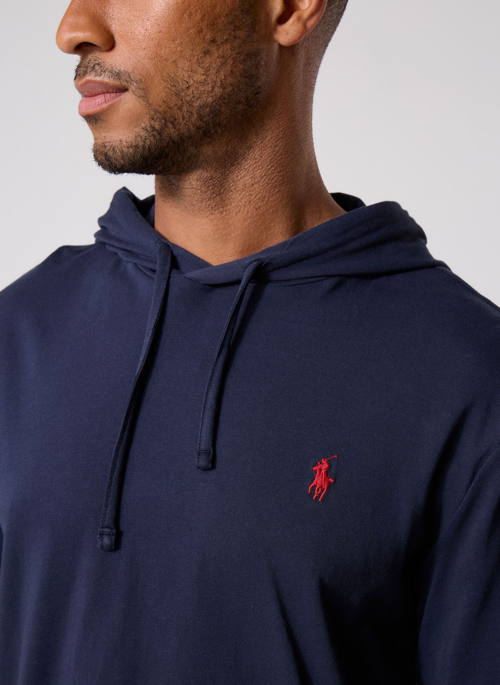 Tee-shirts T-shirt manches longues léger à capuche homme bleu Polo Ralph Lauren Tee-shirts T-shirt manches longues léger à capuche homme bleu Ink/C3870