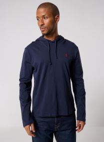 Tee-shirts T-shirt manches longues léger à capuche homme noir