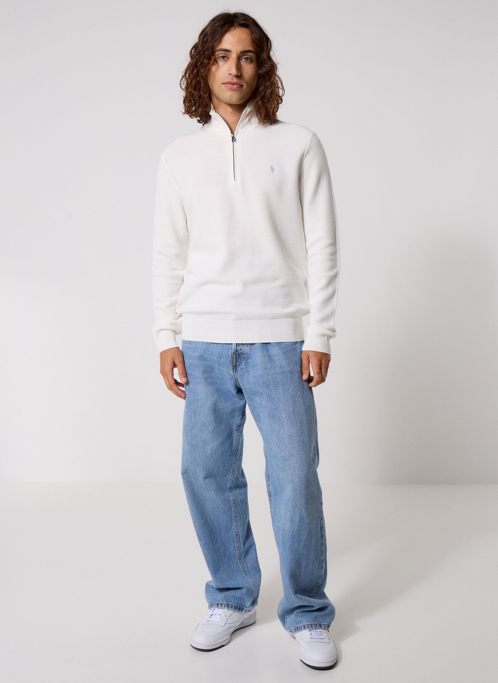 Pulls Sweater-Half Zip 710B18060 homme blanc Polo Ralph Lauren Pulls Sweater-Half Zip 710B18060 homme blanc DECKWASH WHITE