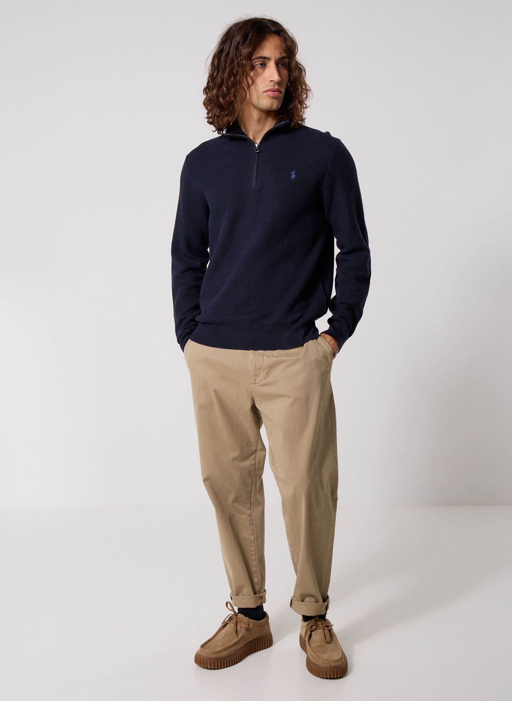 Pulls Sweater-Half Zip 710B18060 homme bleu Polo Ralph Lauren Pulls Sweater-Half Zip 710B18060 homme bleu NAVY HTHR
