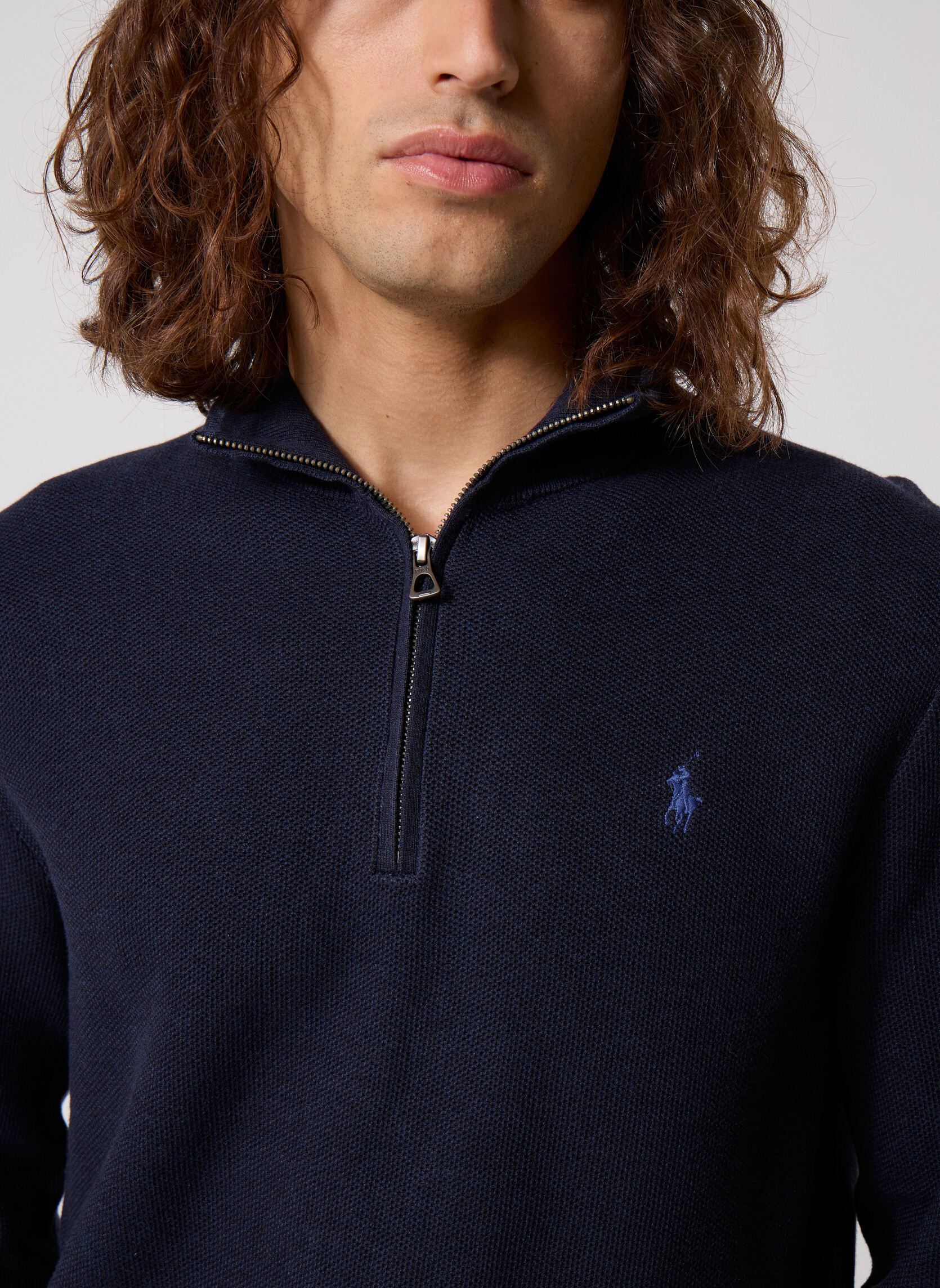 Pulls Sweater-Half Zip 710B18060 homme bleu Polo Ralph Lauren Pulls Sweater-Half Zip 710B18060 homme bleu NAVY HTHR
