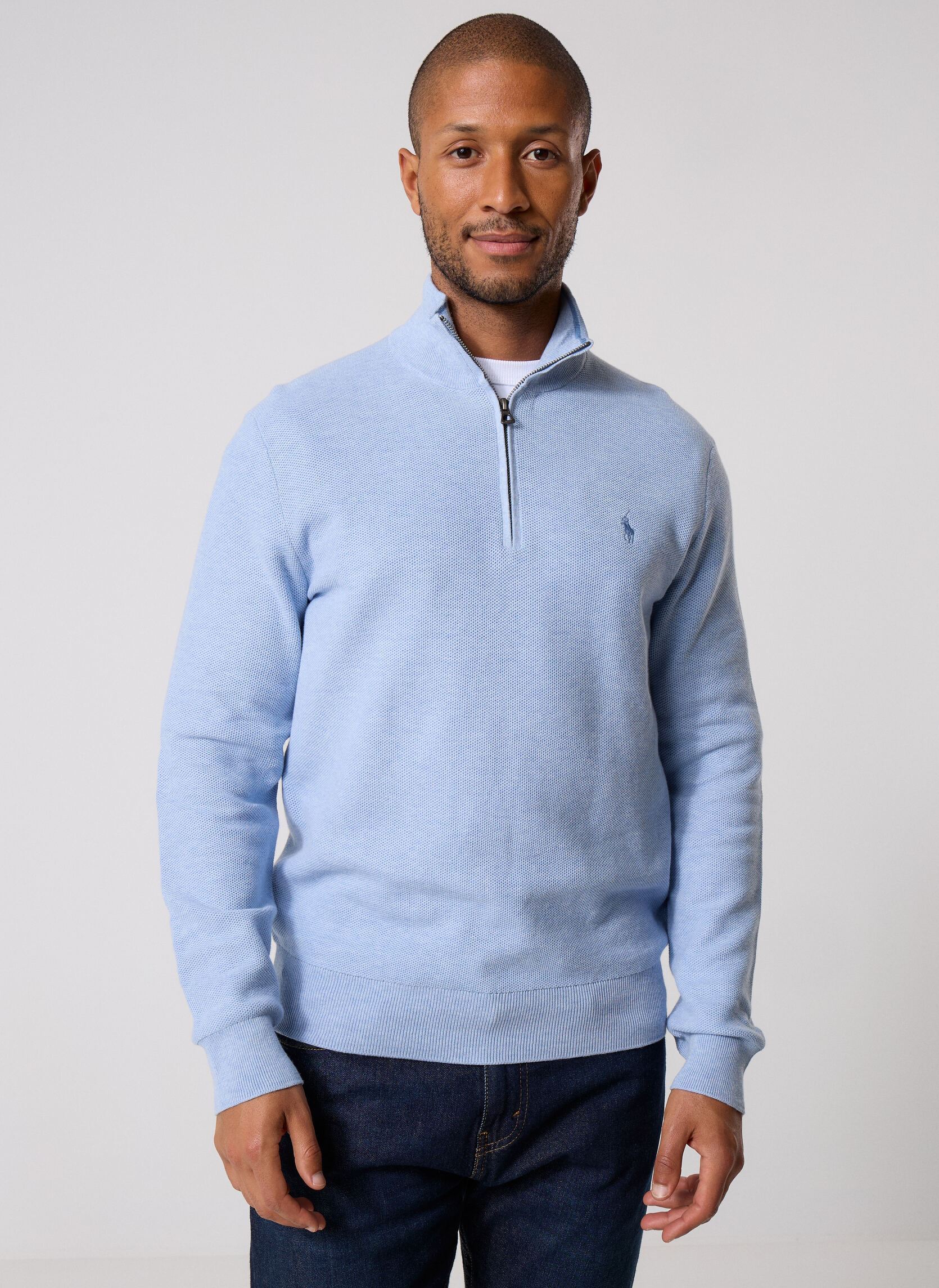 Pulls Sweater-Half Zip 710B18060 homme bleu Polo Ralph Lauren Pulls Sweater-Half Zip 710B18060 homme bleu BLUE HYACINTH HTHR