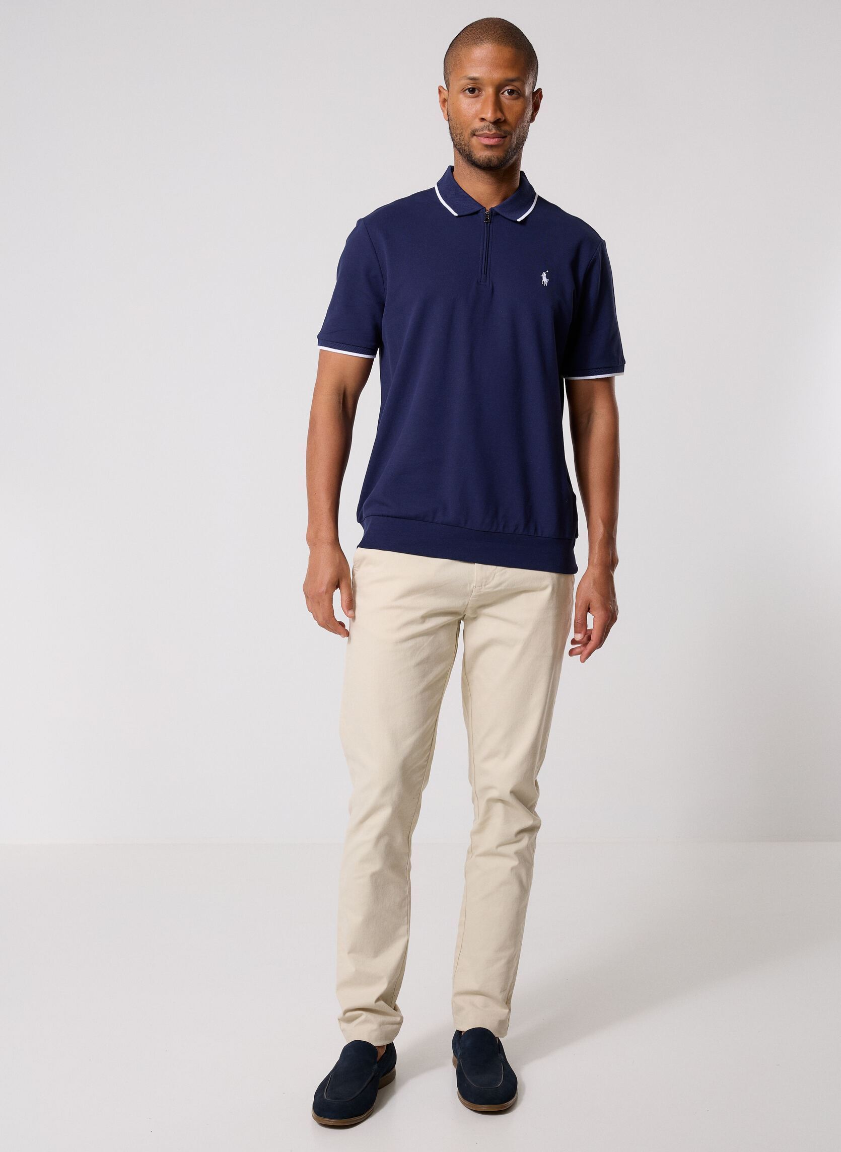 Poloshirts Knit-Half Zip-Polo 710B19737 herren blau Polo Ralph Lauren Poloshirts Knit-Half Zip-Polo 710B19737 herren blau Newport Navy/C1730