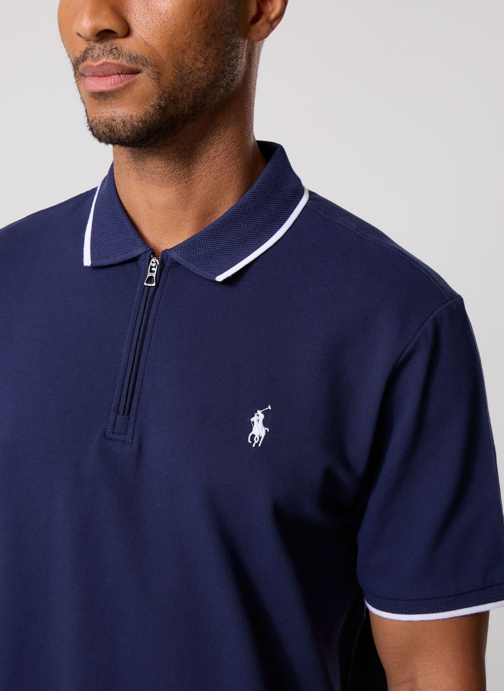 Poloshirts Knit-Half Zip-Polo 710B19737 herren blau Polo Ralph Lauren Poloshirts Knit-Half Zip-Polo 710B19737 herren blau Newport Navy/C1730