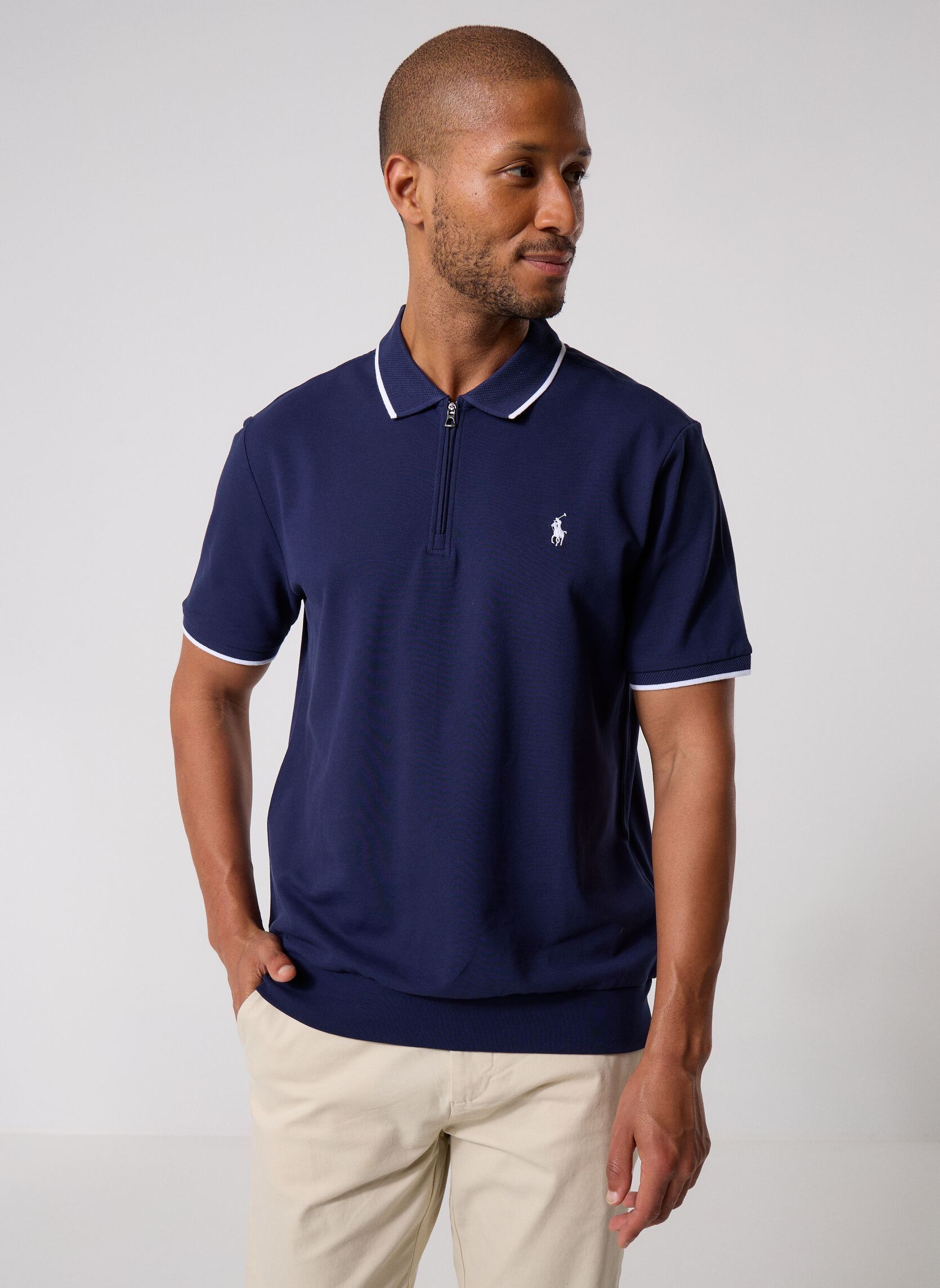 Vêtements Polo Ralph Lauren Knit Half Zip Polo 710B19737 pour Homme