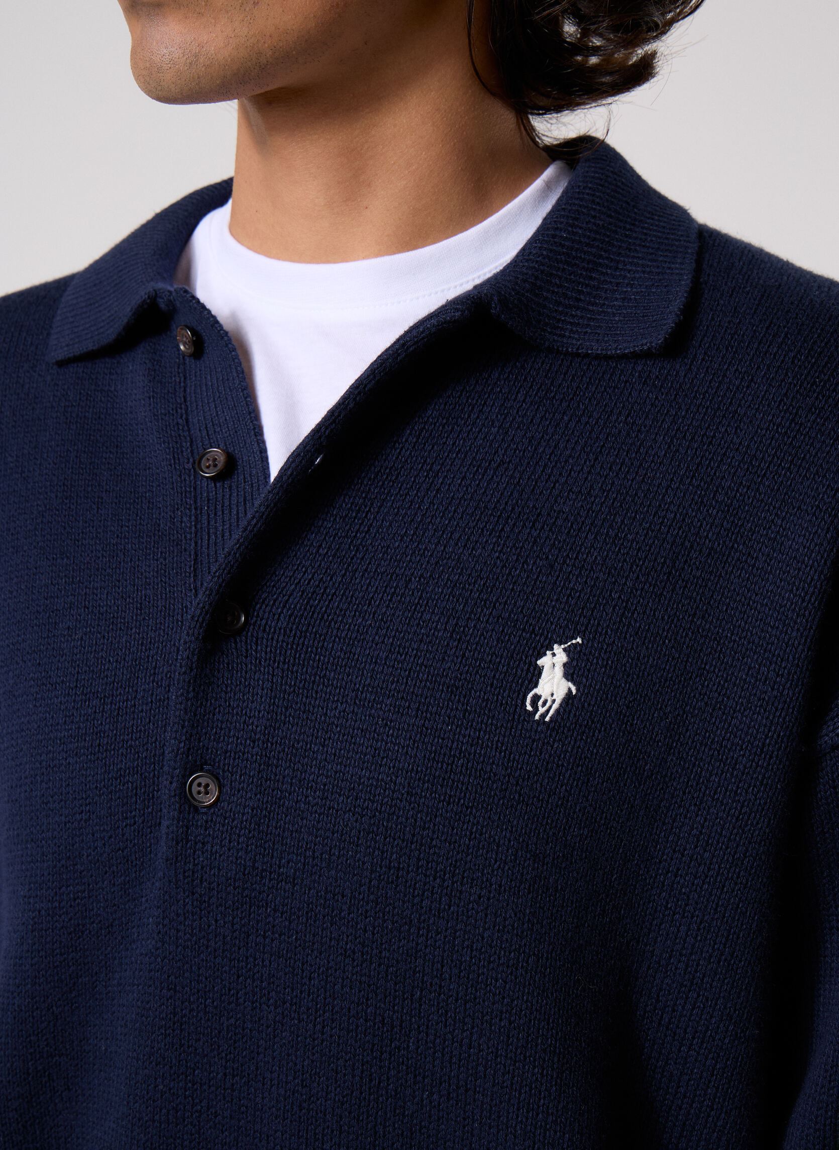 Pulls Sweater-Polo 710B20258 homme bleu Polo Ralph Lauren Pulls Sweater-Polo 710B20258 homme bleu NAVY COMBO