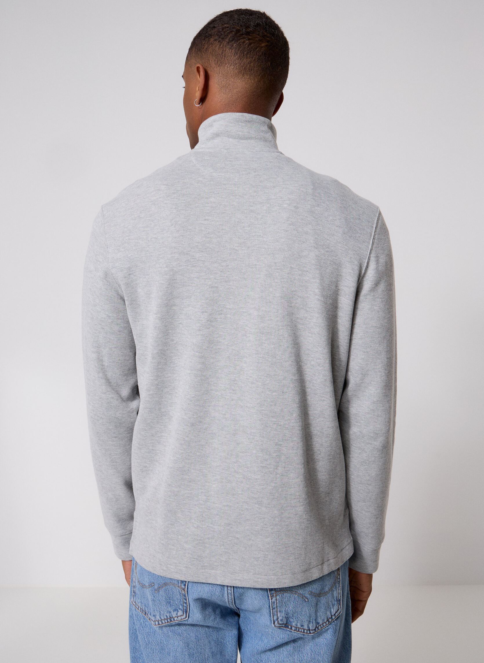Pulls Pull demi-zippé en coton 710P07411 homme gris Polo Ralph Lauren Pulls Pull demi-zippé en coton 710P07411 homme gris Andover Heather