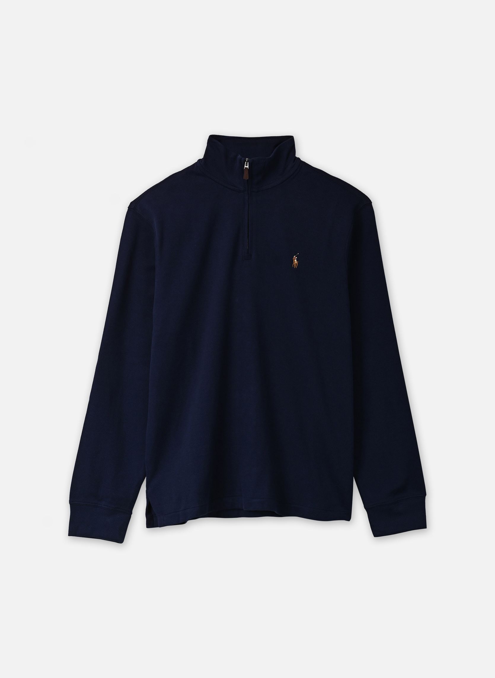 Pulls Pull demi-zippé en coton 710P07411 homme bleu Polo Ralph Lauren Pulls Pull demi-zippé en coton 710P07411 homme bleu Cruise Navy