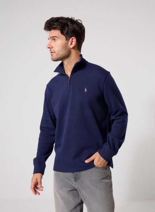 Polo Ralph Lauren Pulls Pull demi-zippé en coton 710P07411 homme bleu