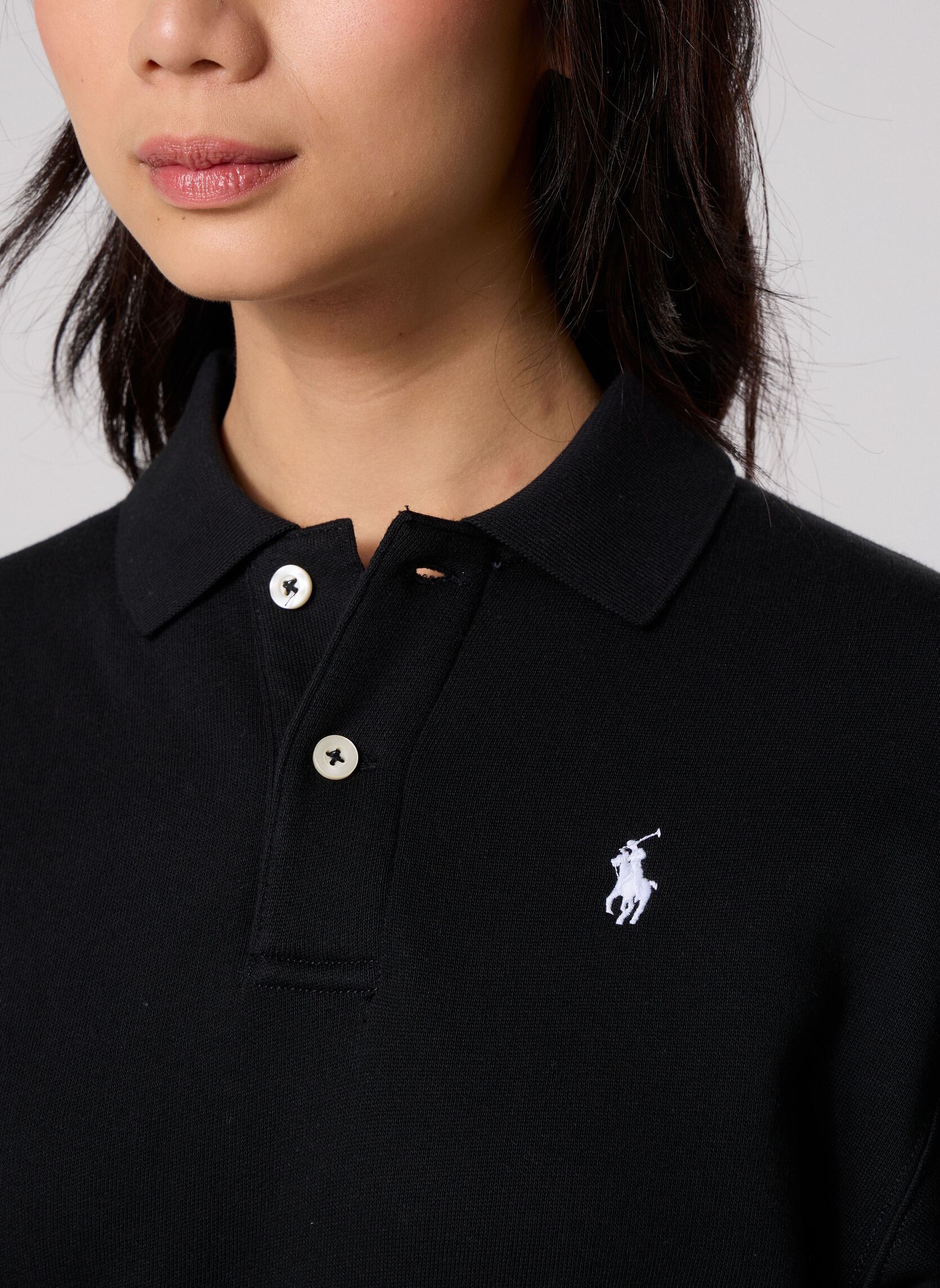 Poloshirts Polo à manches longues en molleton damen schwarz Polo Ralph Lauren Poloshirts Polo à manches longues en molleton damen schwarz Polo black